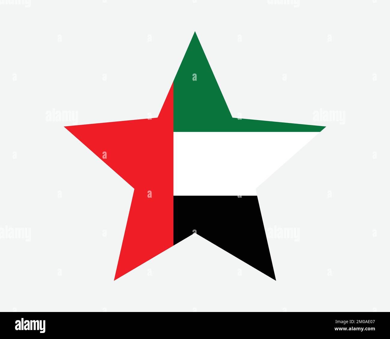 UAE Star Flag. United Arab Emirates Star Shape Flag. Emirati Country National Banner Icon Symbol Vector Flat Artwork Graphic Illustration Stock Vector
