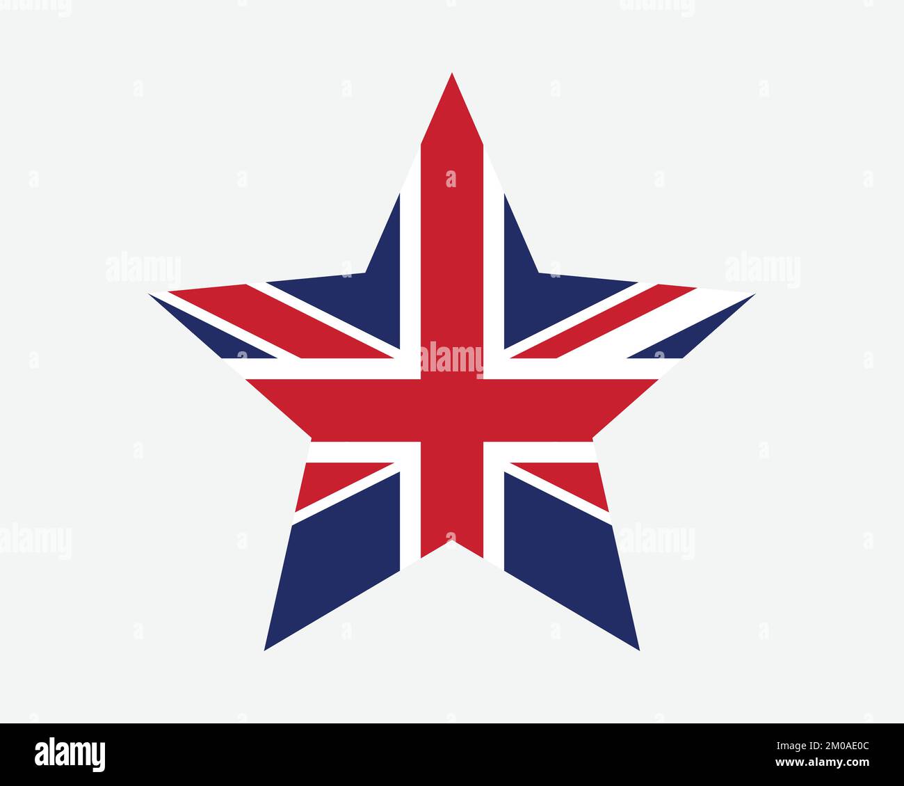UK Star Flag. United Kingdom of Great Britain and Northern Ireland Star Shape Icon Symbol. Union Jack British Country National Vector Flat Illustratio Stock Vector