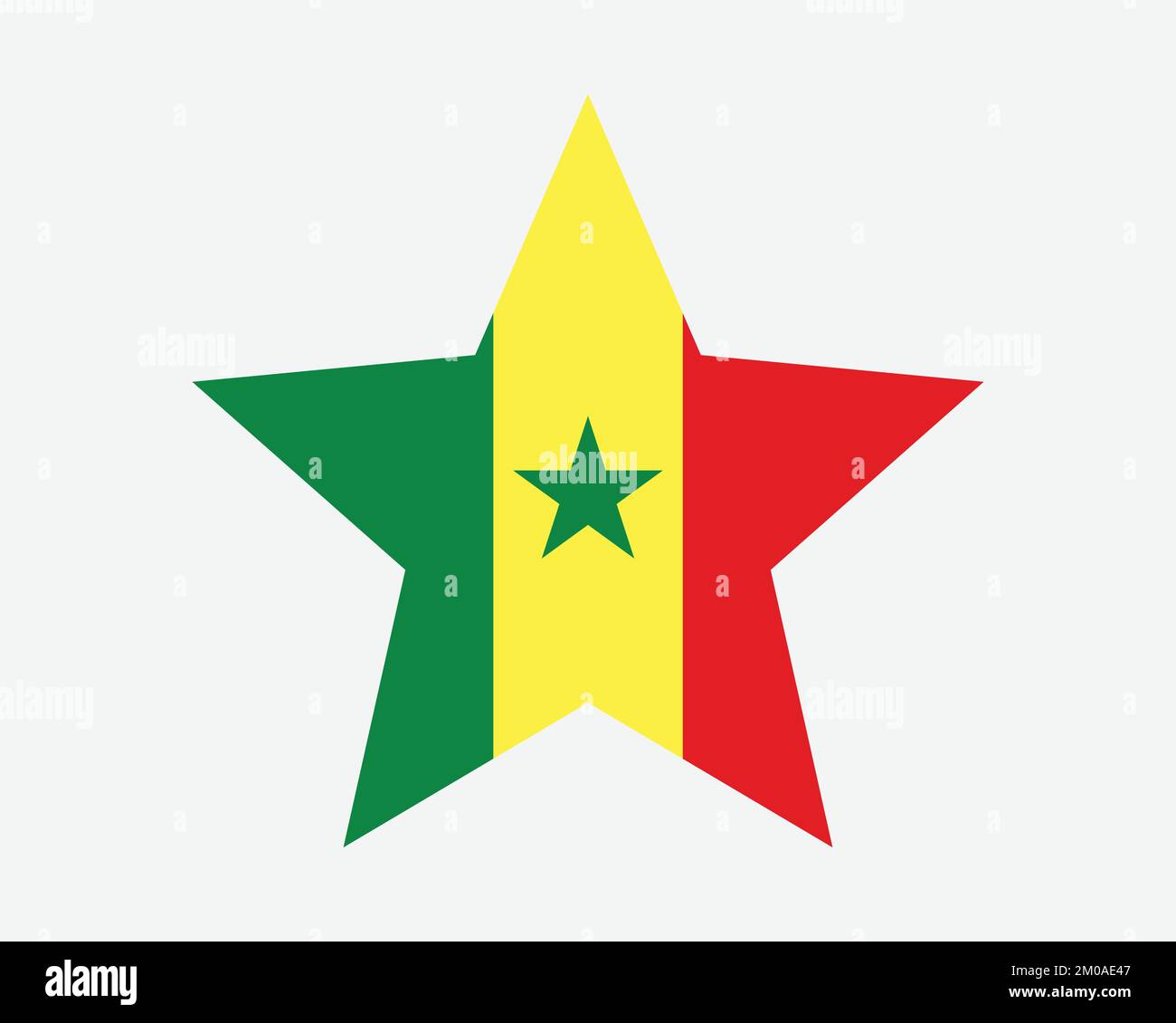 Senegal Star Flag. Senegalese Star Shape Flag. Republic of Senegal Country National Banner Icon Symbol Vector Flat Artwork Graphic Illustration Stock Vector