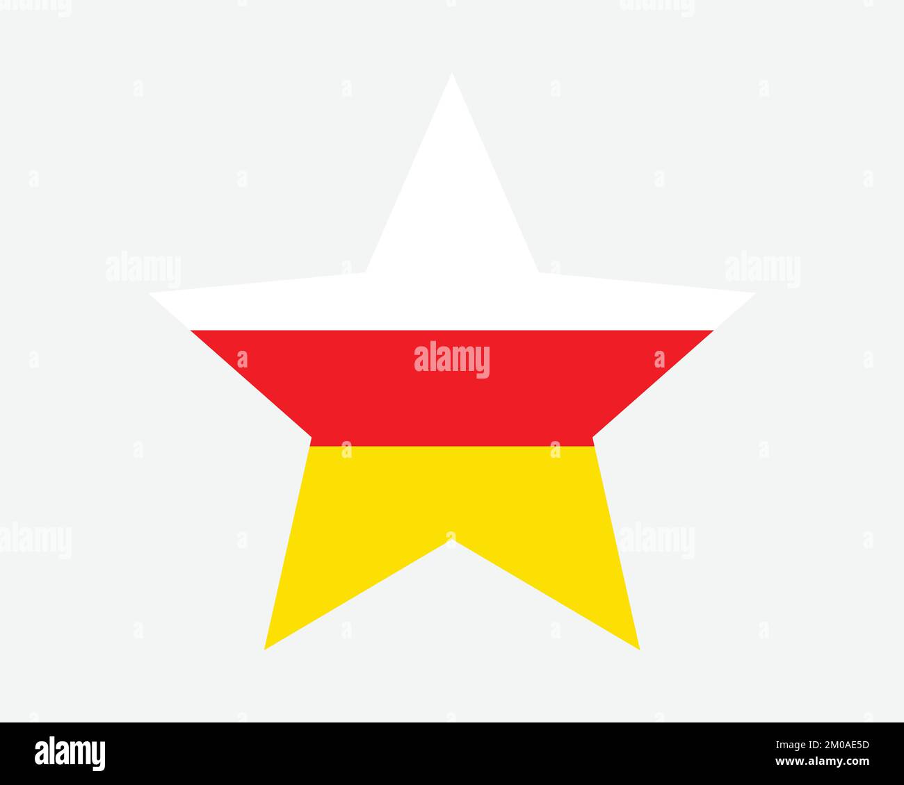 South Ossetia Star Flag. South Ossetian Star Shape Flag. Country National Banner Icon Symbol Vector Flat Artwork Graphic Illustration Stock Vector