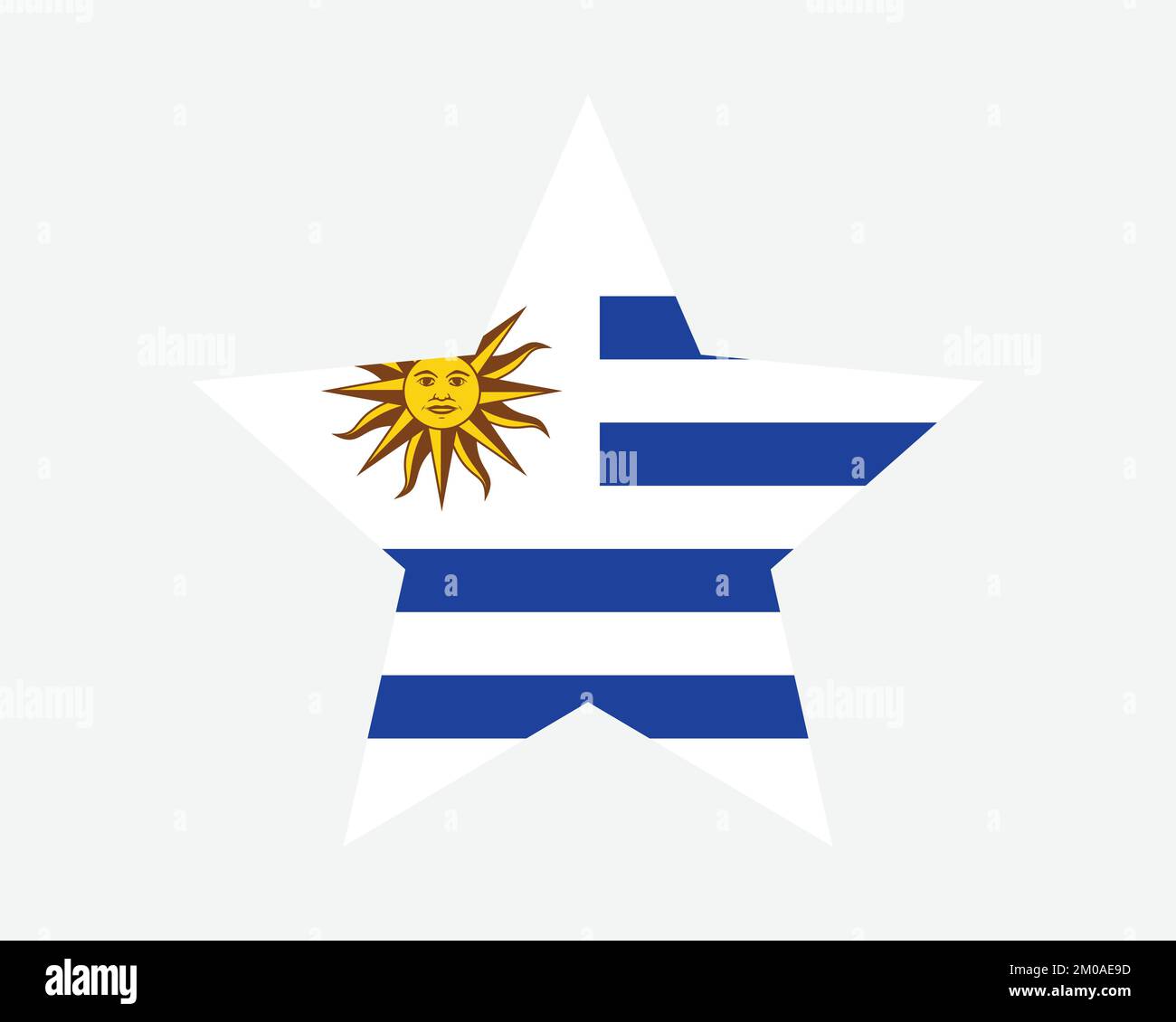 Uruguay Star Flag. Uruguayan Star Shape Flag. Country National Banner Icon Symbol Vector Flat Artwork Graphic Illustration Stock Vector