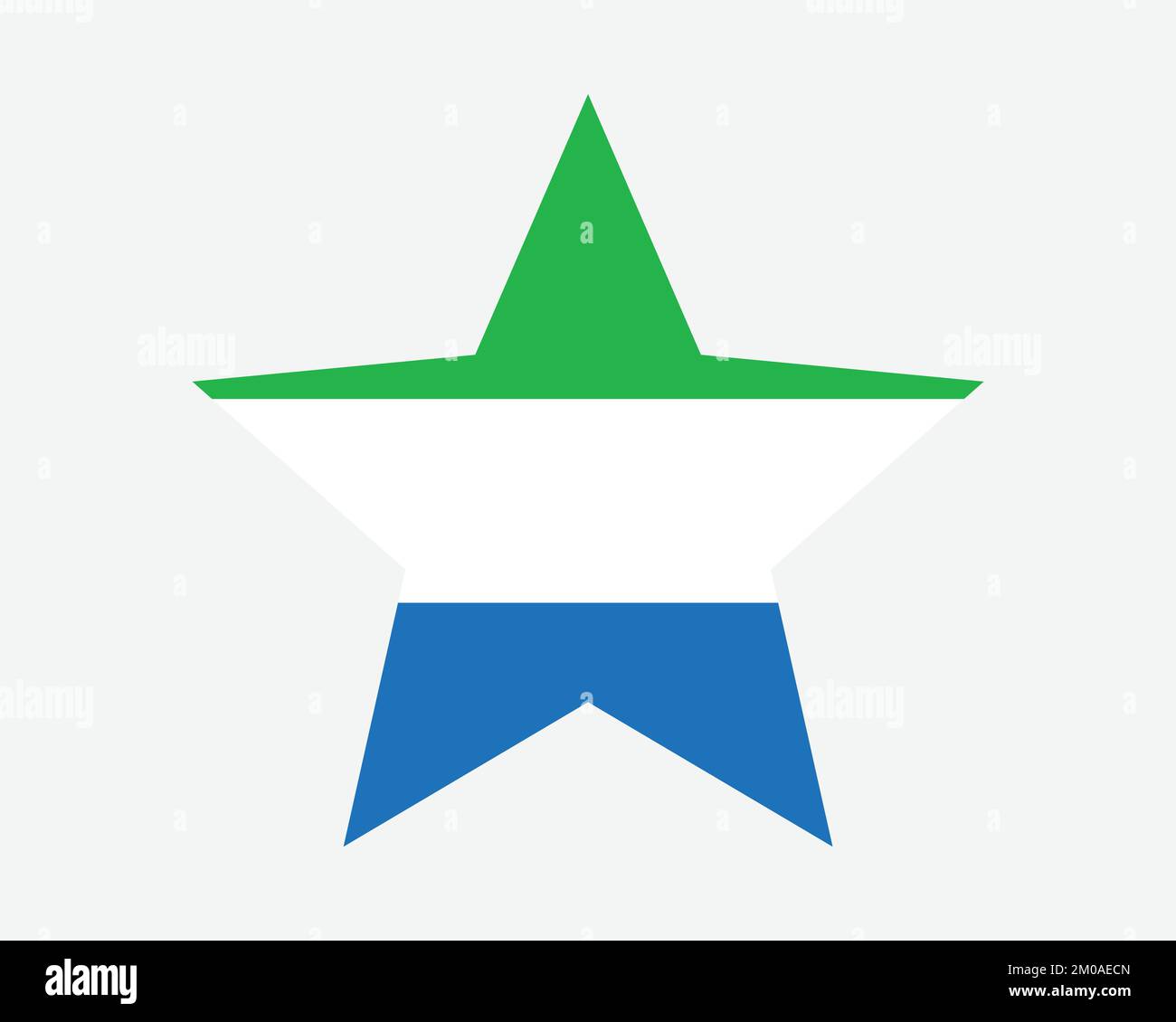 Sierra Leone Star Flag. Sierra Leonean Star Shape Flag. Country National Banner Icon Symbol Vector Flat Artwork Graphic Illustration Stock Vector