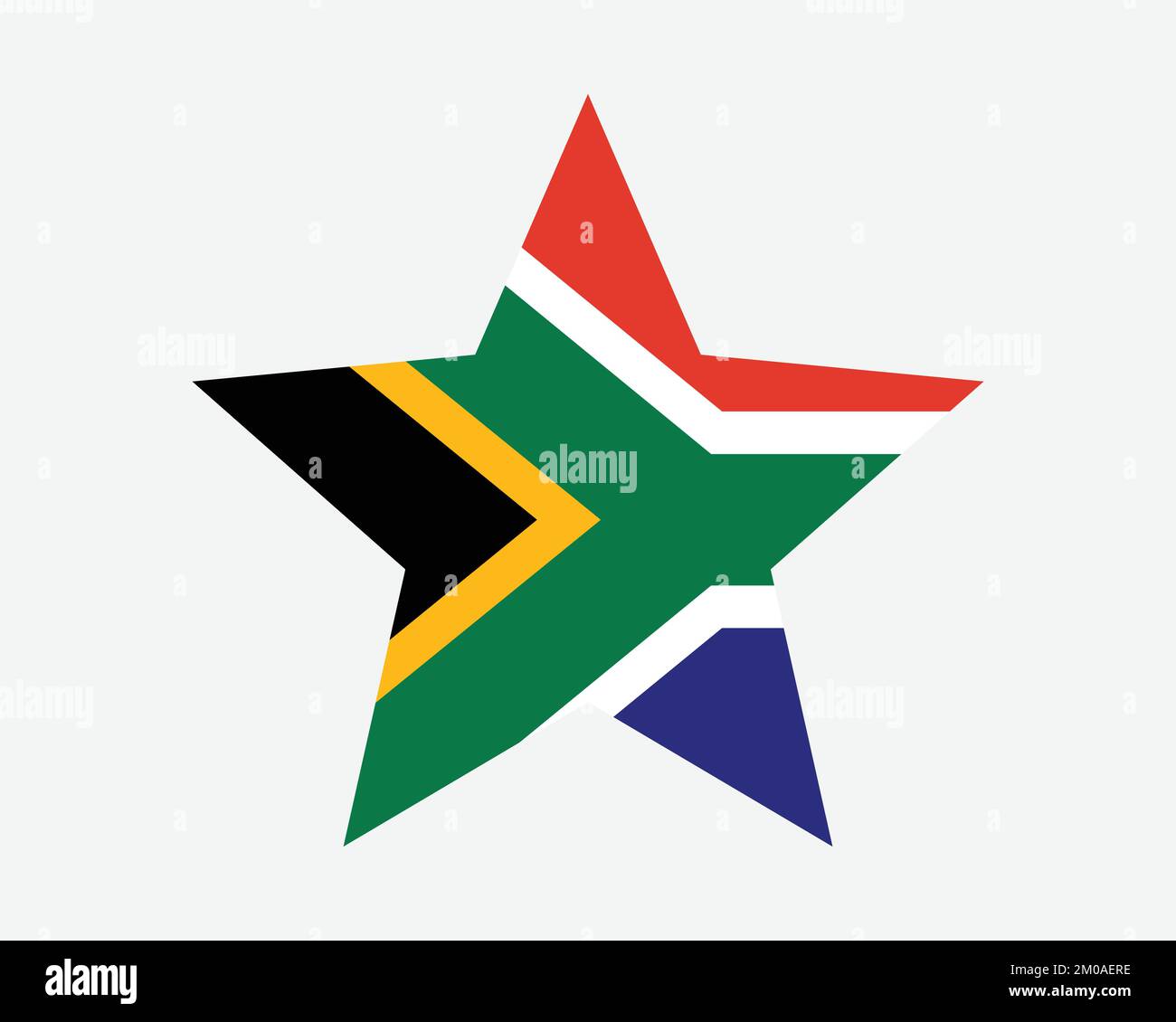 South Africa Star Flag. South African Star Shape Flag. RSA Country National Banner Icon Symbol Vector Flat Artwork Graphic Illustration Stock Vector