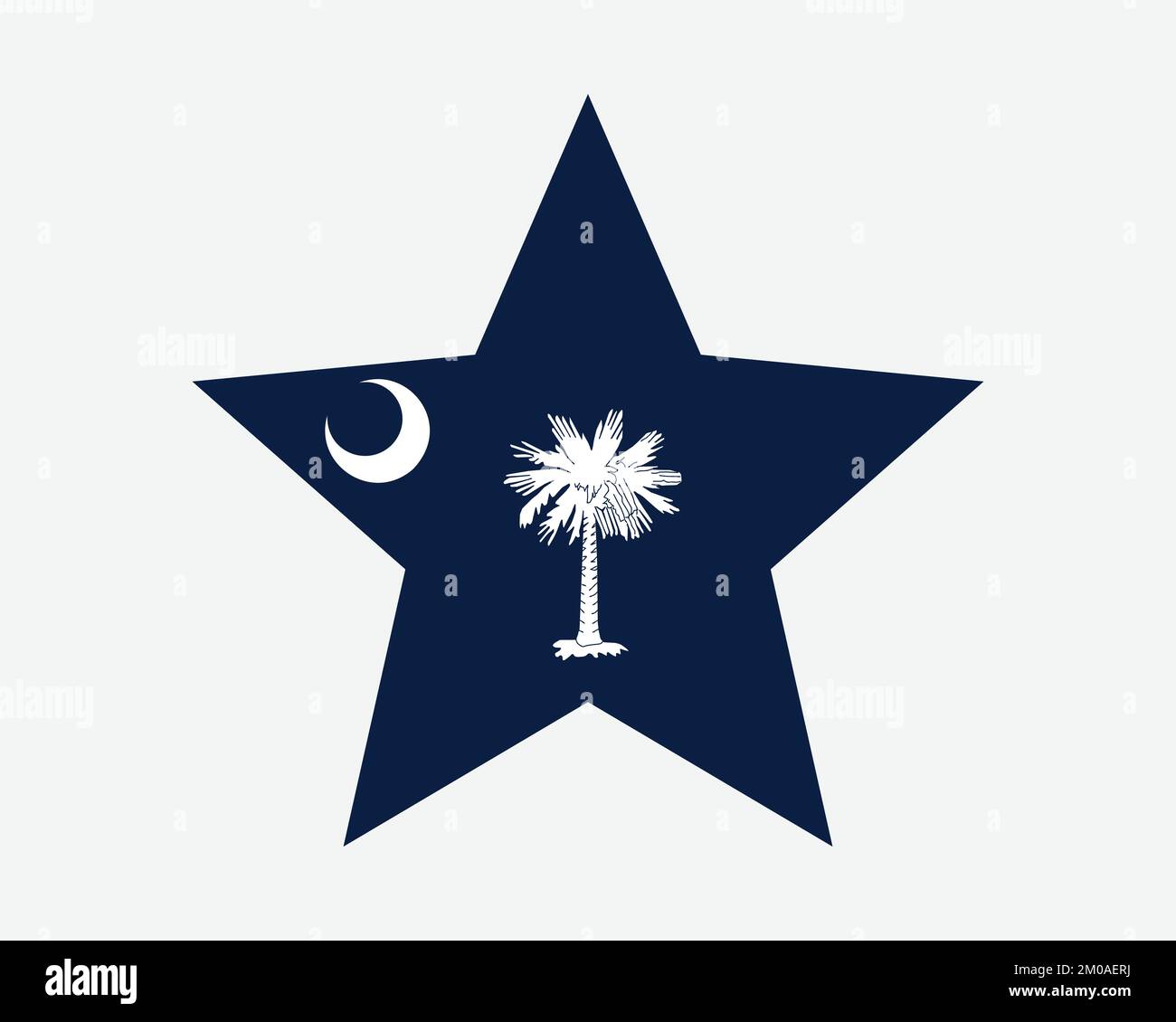 South Carolina Star Flag. SC USA Five Point Star Shape State Flag. South Carolinian US Banner Icon Symbol Vector Flat Artwork Graphic Illustration Stock Vector