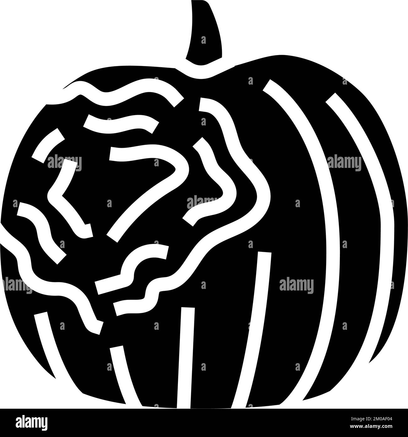 pumpkin rotten food glyph icon vector illustration Stock Vector