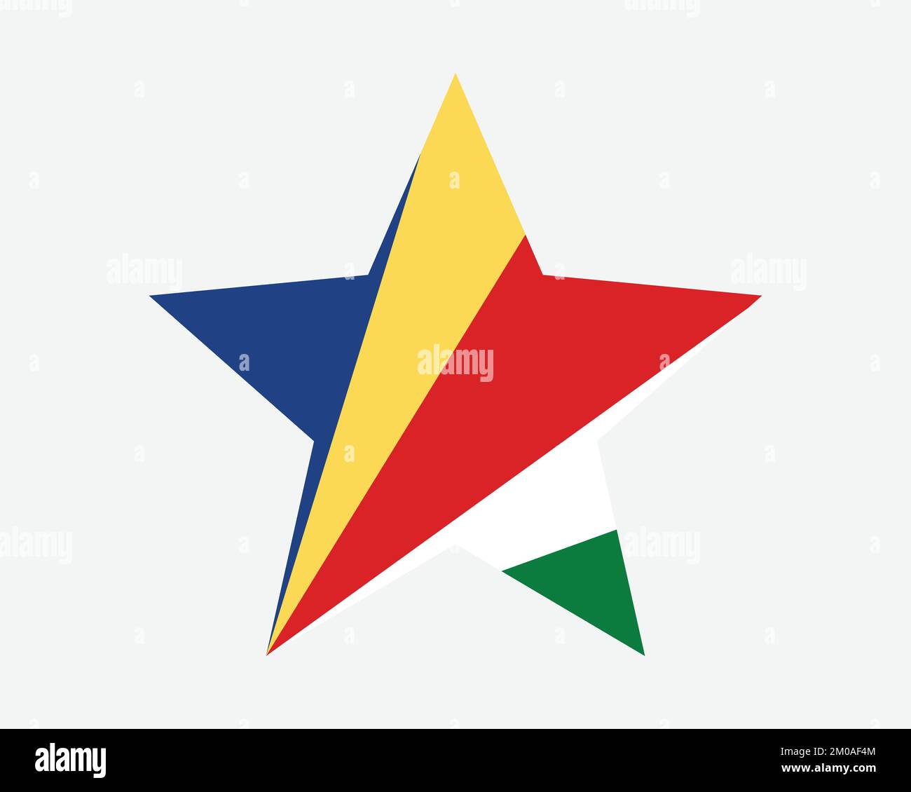 Seychelles Star Flag. Seychellois Seychelloise Seselwa Star Shape Flag. Country National Banner Icon Symbol Vector Flat Artwork Graphic Illustration Stock Vector