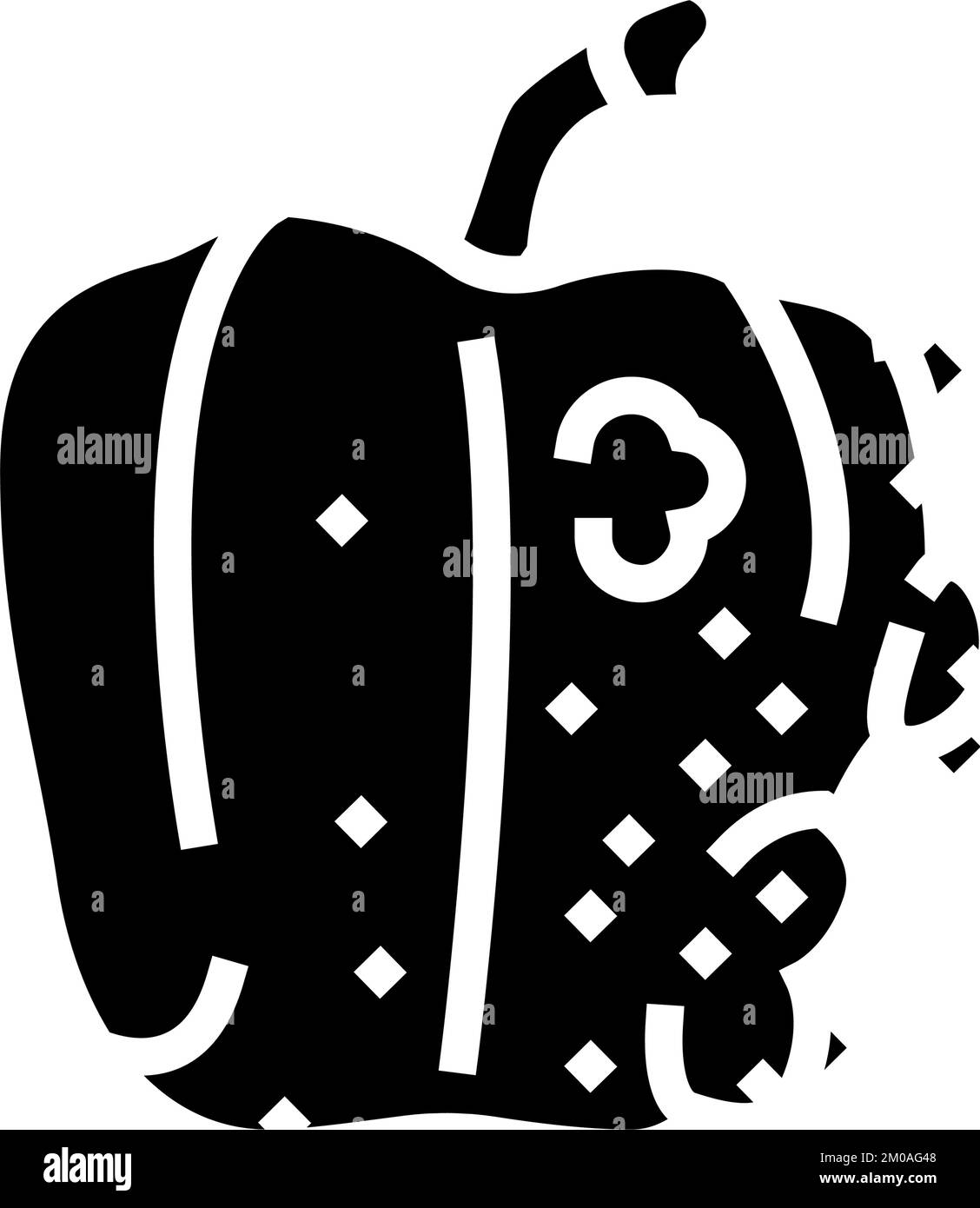 pepper rotten food glyph icon vector illustration Stock Vector