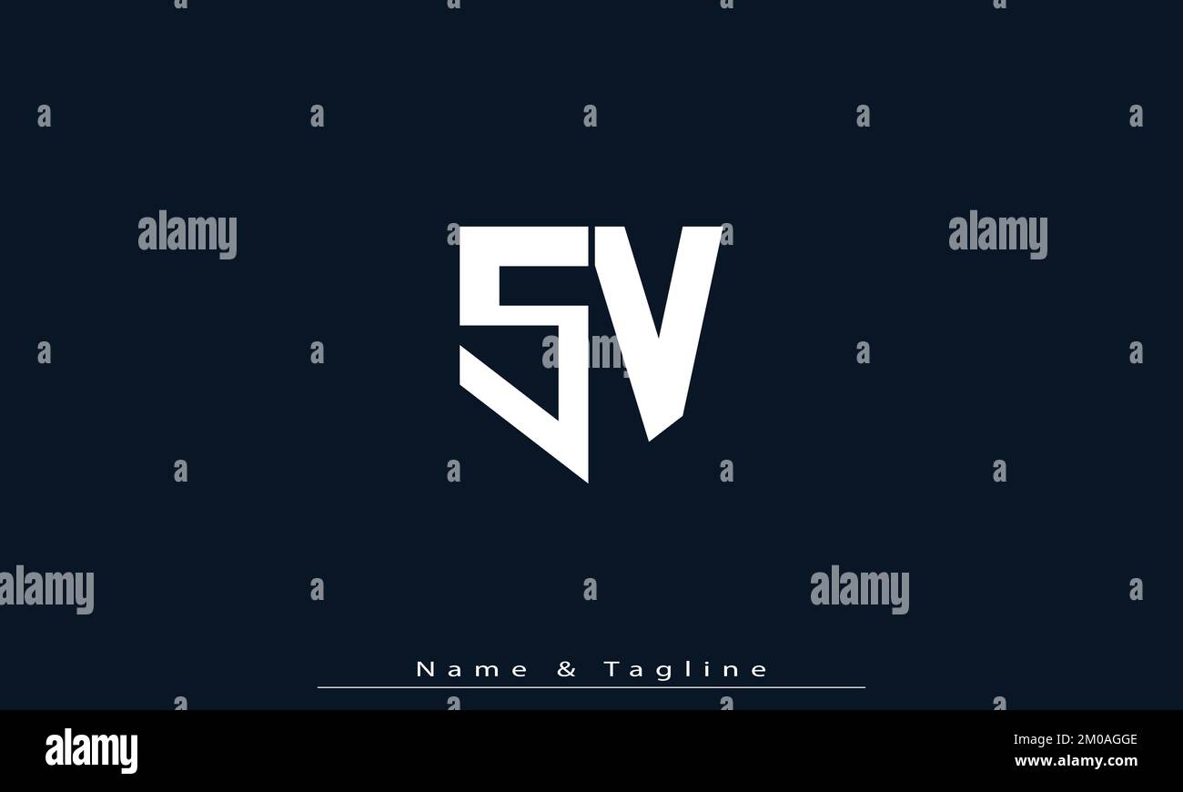 Alphabet letters Initials Monogram logo SV , VS Stock Vector