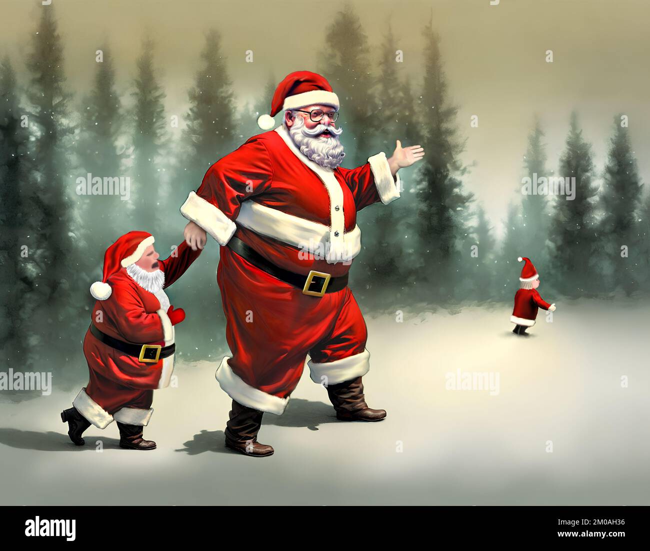 Santa Claus with children Stock Photo