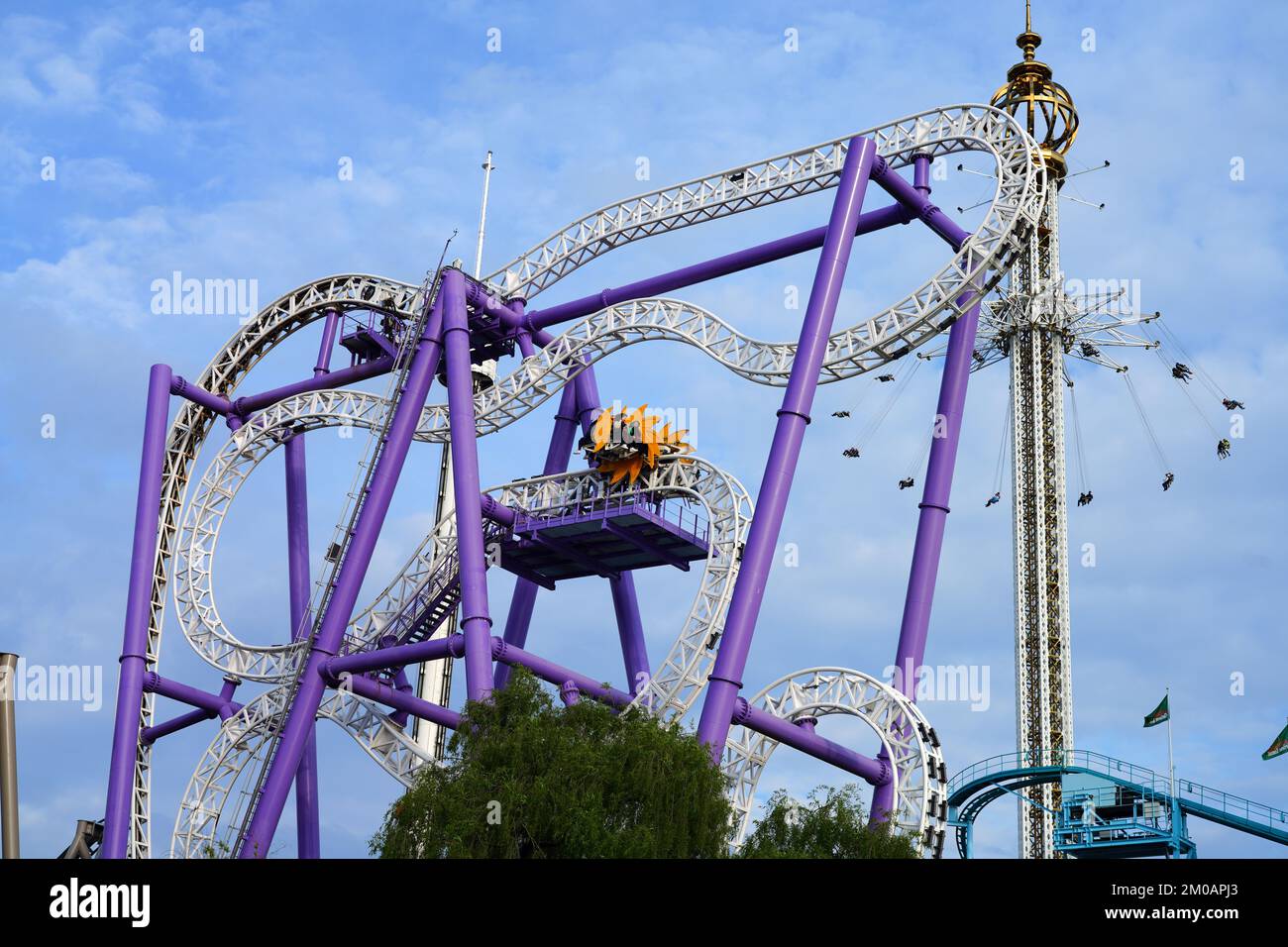 STOCKHOLM, SWEDEN -30 MAY 2022-  View of the Grona Lund (Gronan), a landmark amusement park with rollercoasters located on the island of Djurgarden in Stock Photo