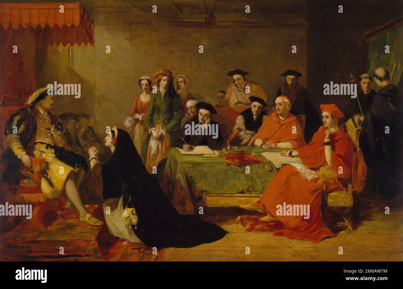 The Trial of Queen Catherine of Aragon, 1848 By Baron Henry Nelson O'Neil Stock Photo