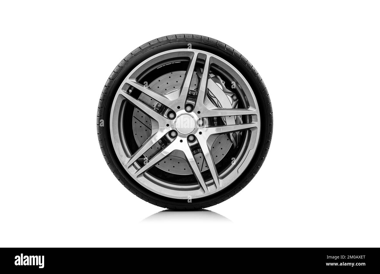 Car wheels isolated on a white Stock Photo Alamy