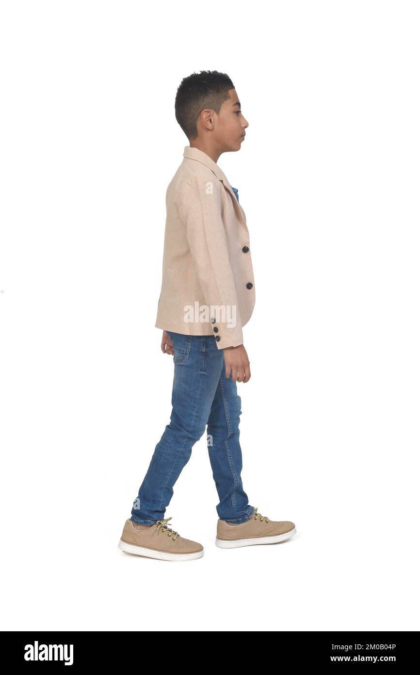 teen walking on white background Stock Photo - Alamy