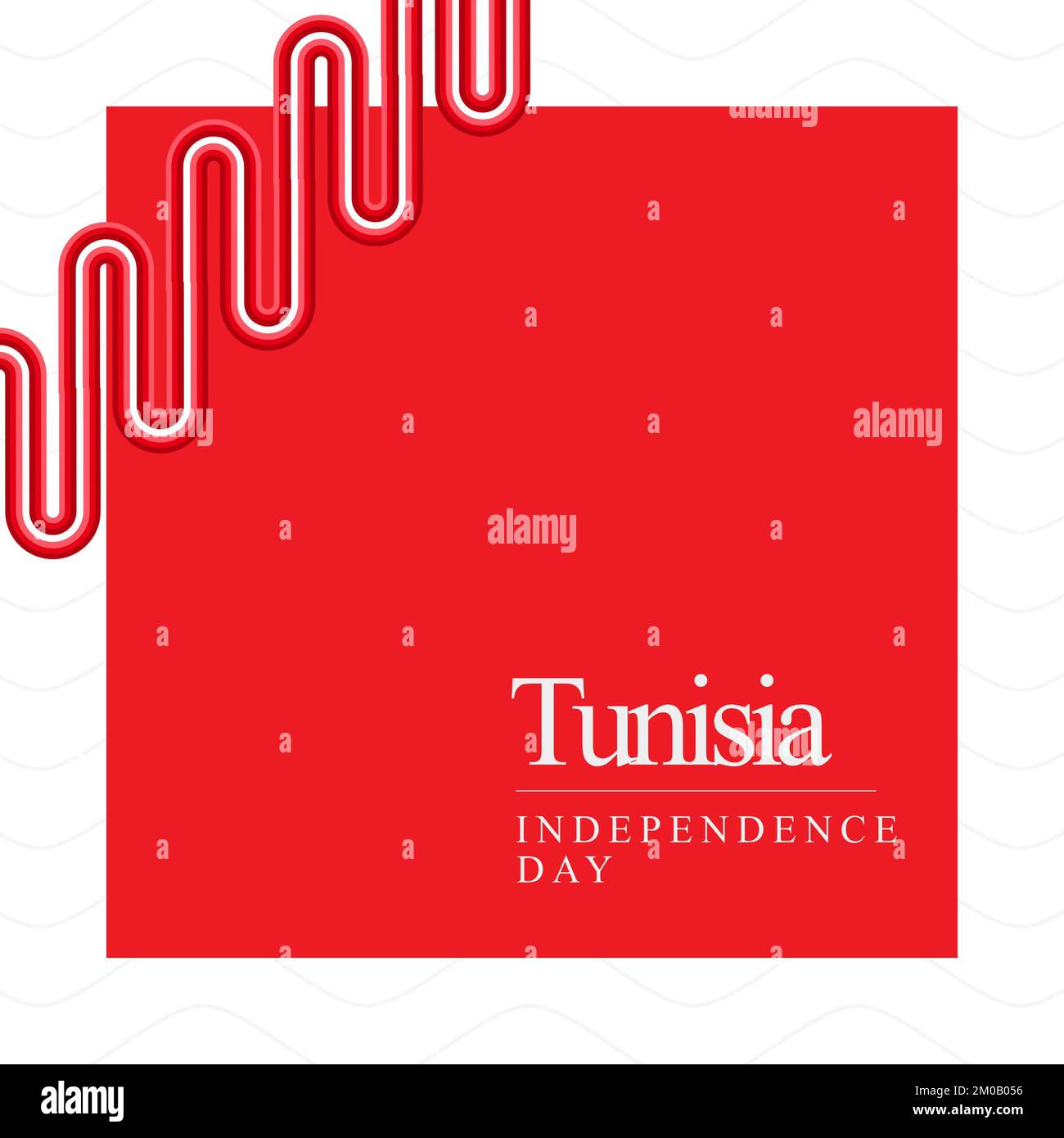Composition of tunisia independence day text over red and white background Stock Photo
