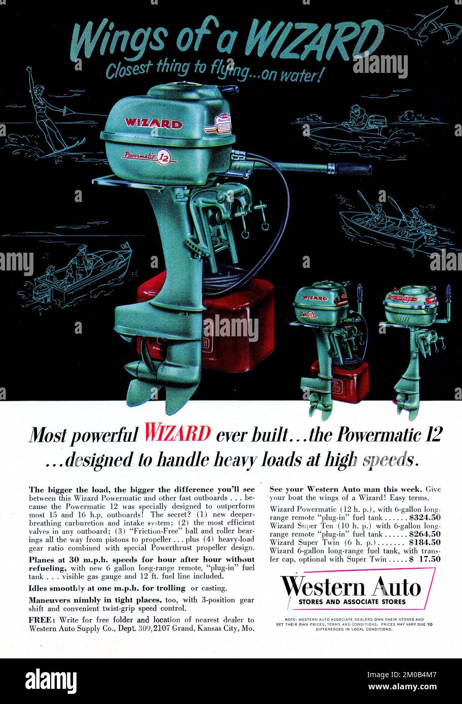 Vintage April 1954 'Field & Stream' magazine issue Advert, USA Stock Photo