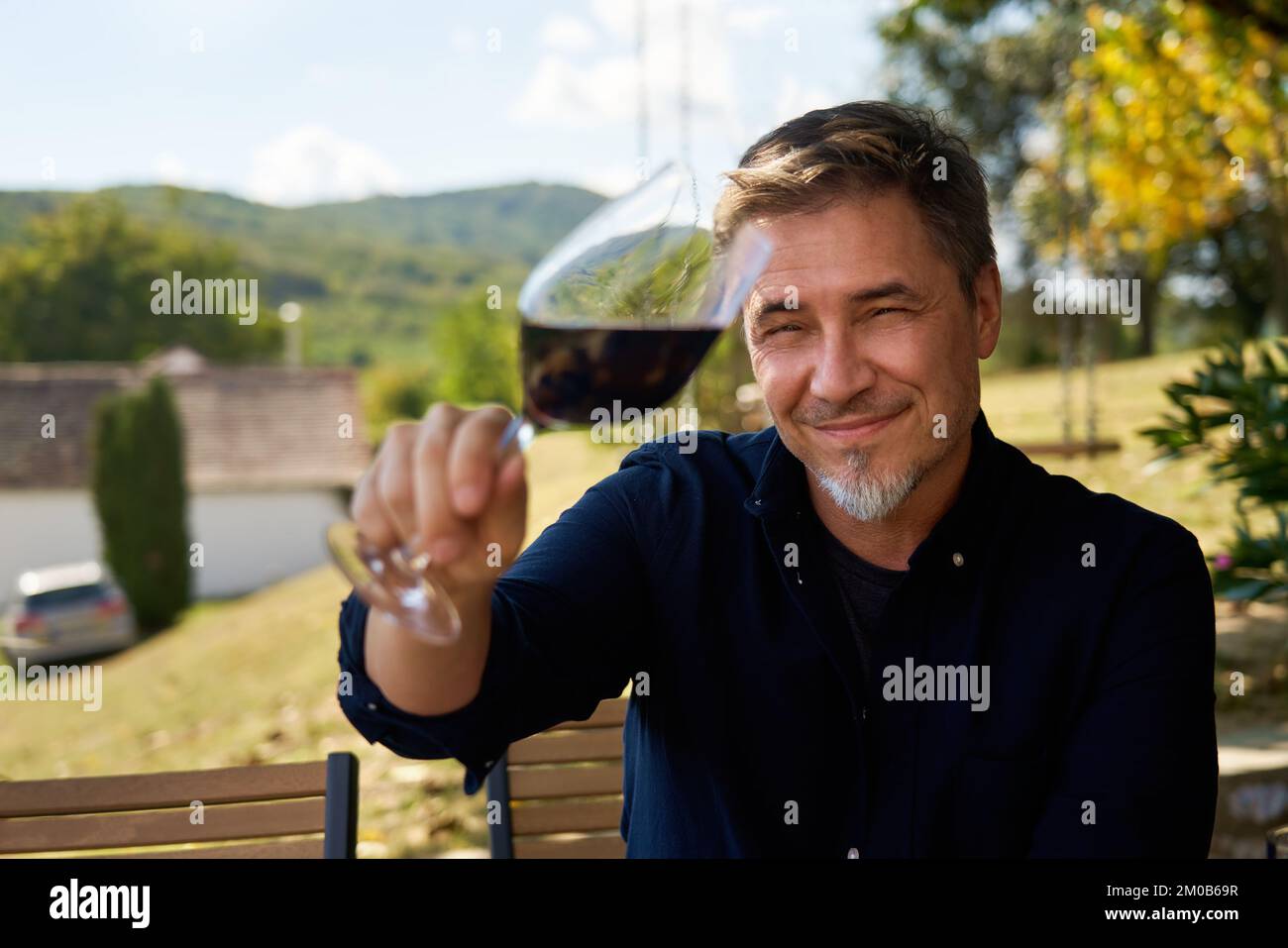 Tasting wine sommelier sniffing hi-res stock photography and images - Alamy