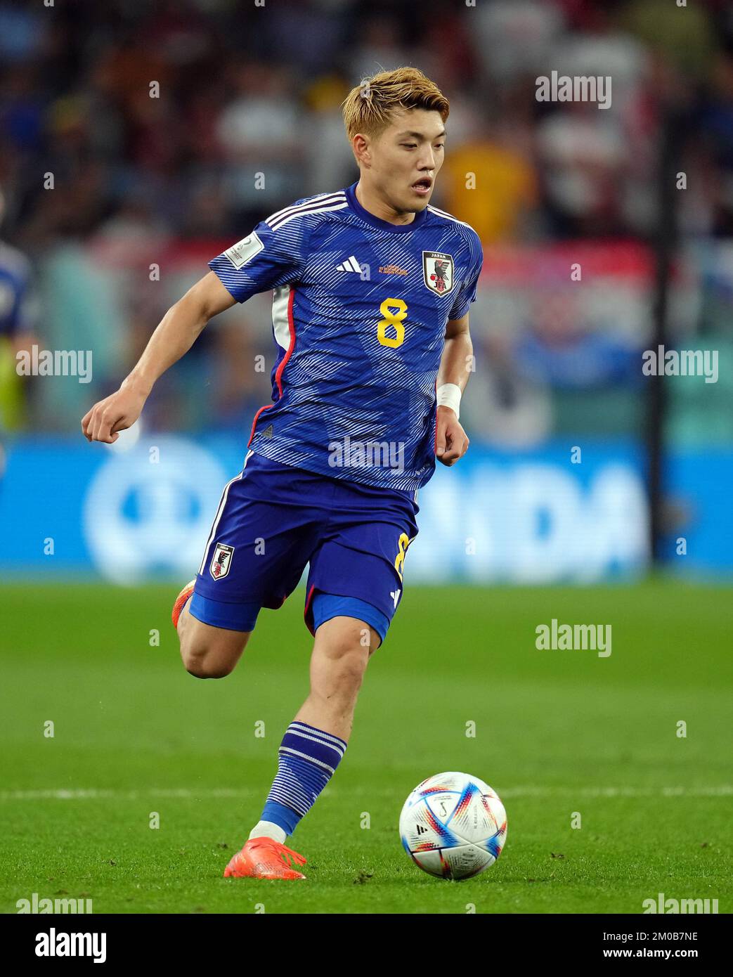 Japan’s Ritsu Doan during the FIFA World Cup Round of Sixteen match at the Al Janoub Stadium in Al-Wakrah, Qatar. Picture date: Monday December 5, 2022. Stock Photo