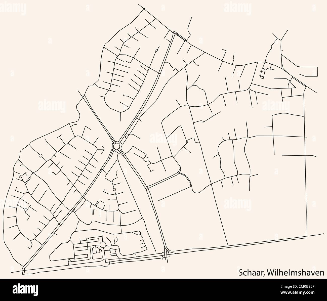 Street roads map of the SCHAAR DISTRICT, WILHELMSHAVEN Stock Vector ...