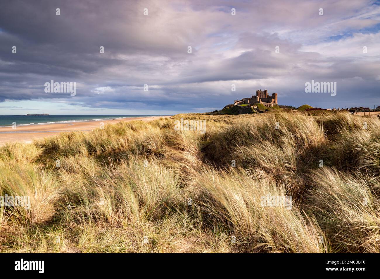 Bamburgh castle on the east coast of Northumberland, England Stock Photo