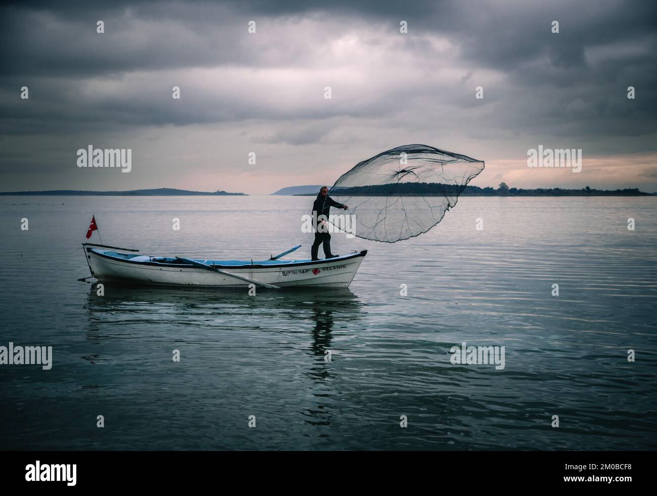 12,03,2022,Bursa,Turkey,In the village of Golyazi, fishing is done by throwing nets and fishing rods. Stock Photo