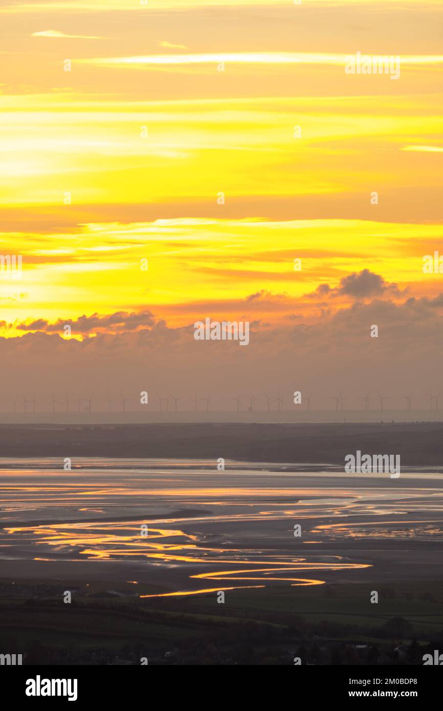 Sunset over Morecambe Bay Stock Photo