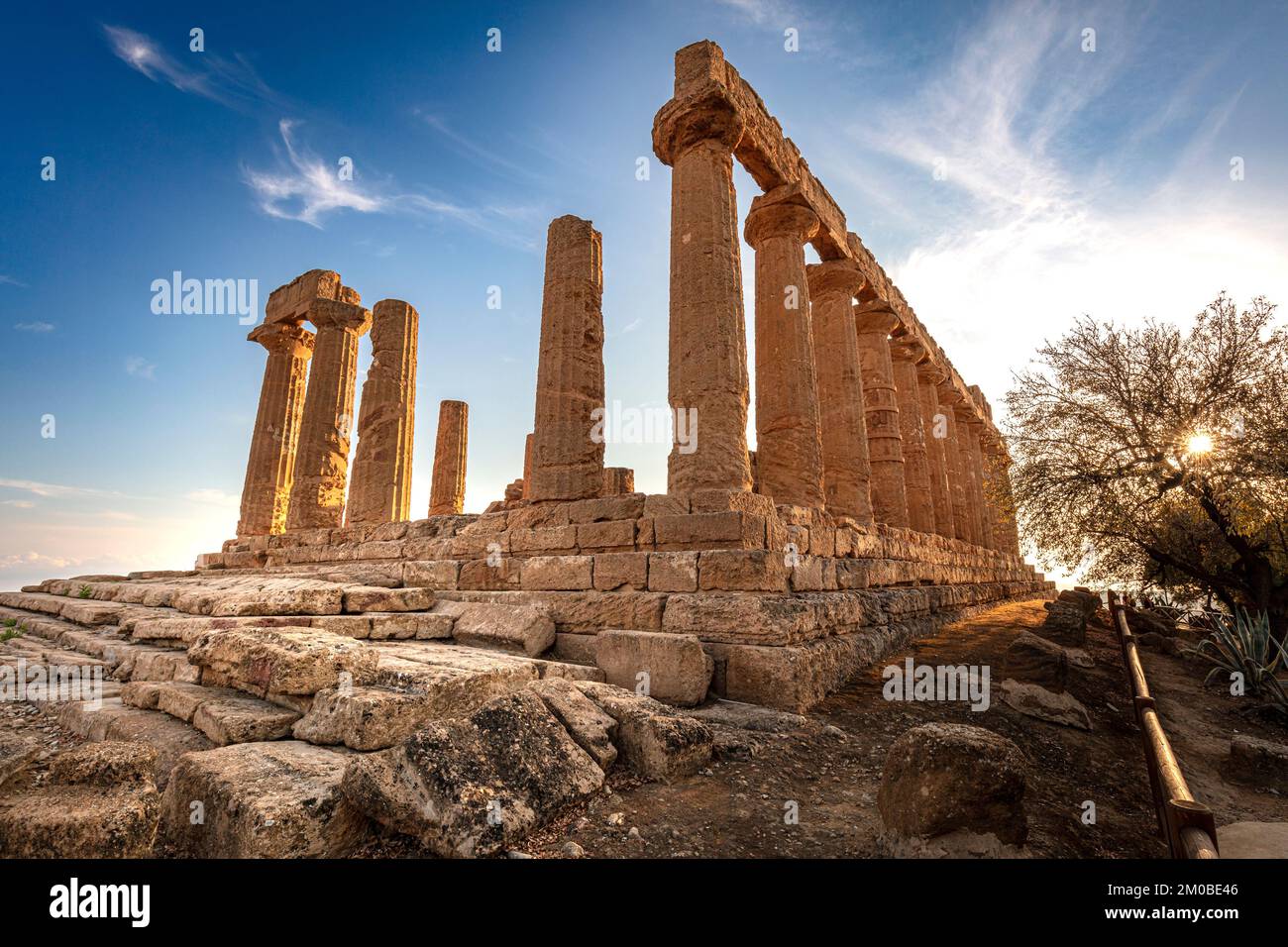 ruins of a temple in the valley of the temples. Agrigento Stock Photo