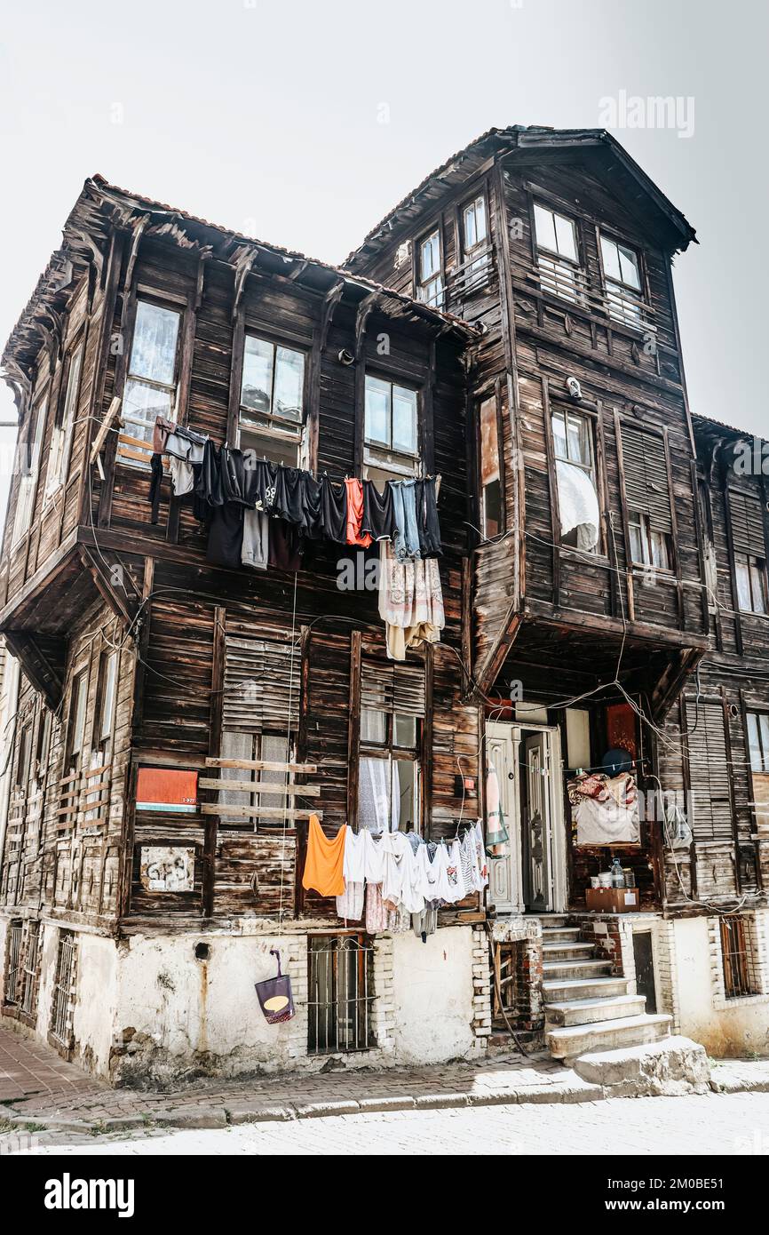 old wood house in Istanbul. Turkey Stock Photo