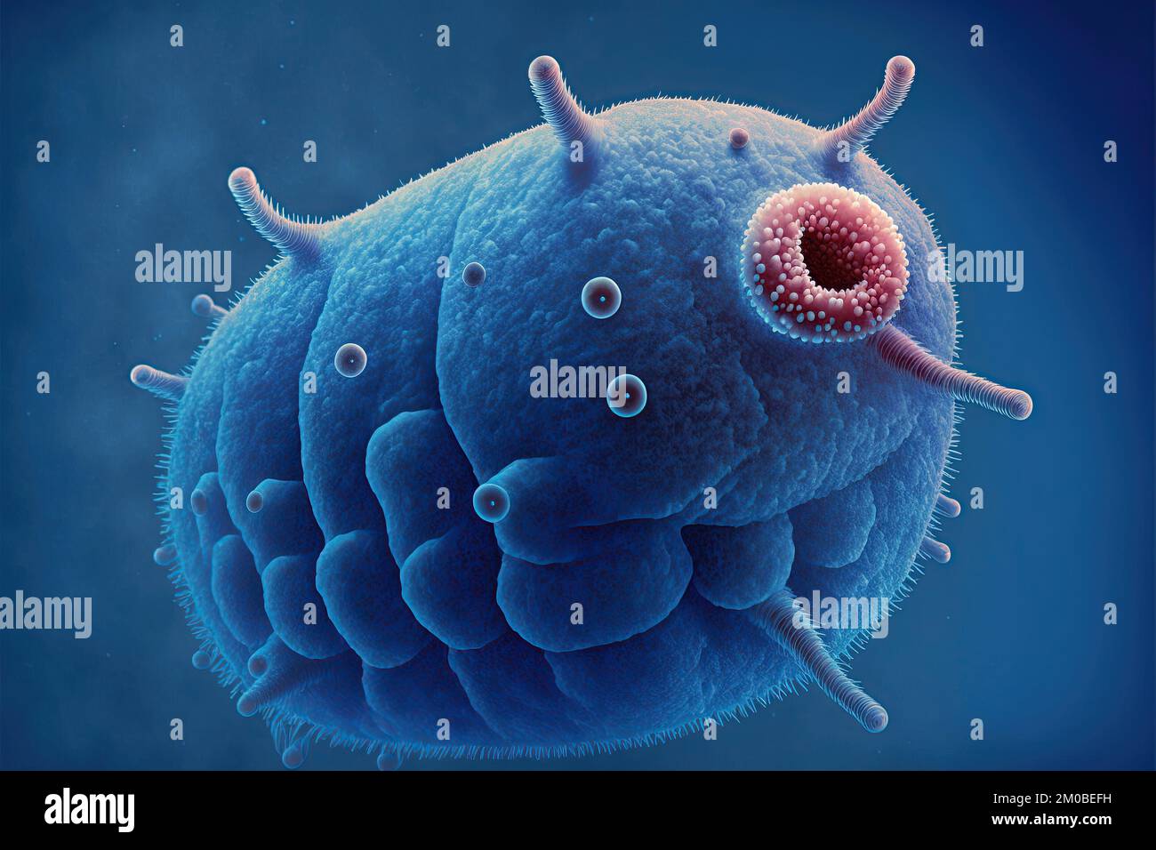 Magnification through a microscope of the Tardigrade or Water Bear