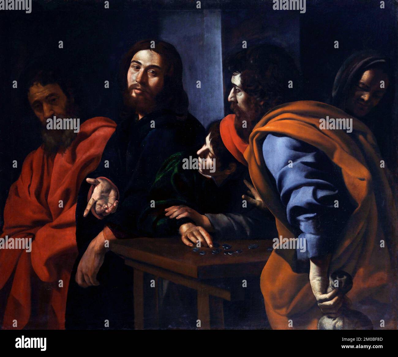 The Calling of Saint Matthew by Battistello Caracciolo (1578–1635), oil on canvas, c. 1625-30 Stock Photo
