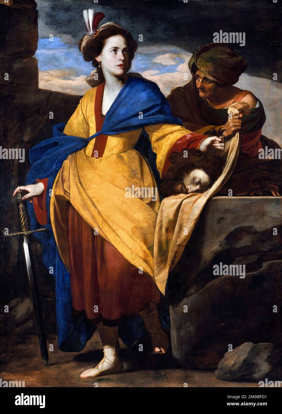 Judith with the Head of Holofernes by Massimo Stanzione (1585-1656), oil on canvas, c.1640 Stock Photo