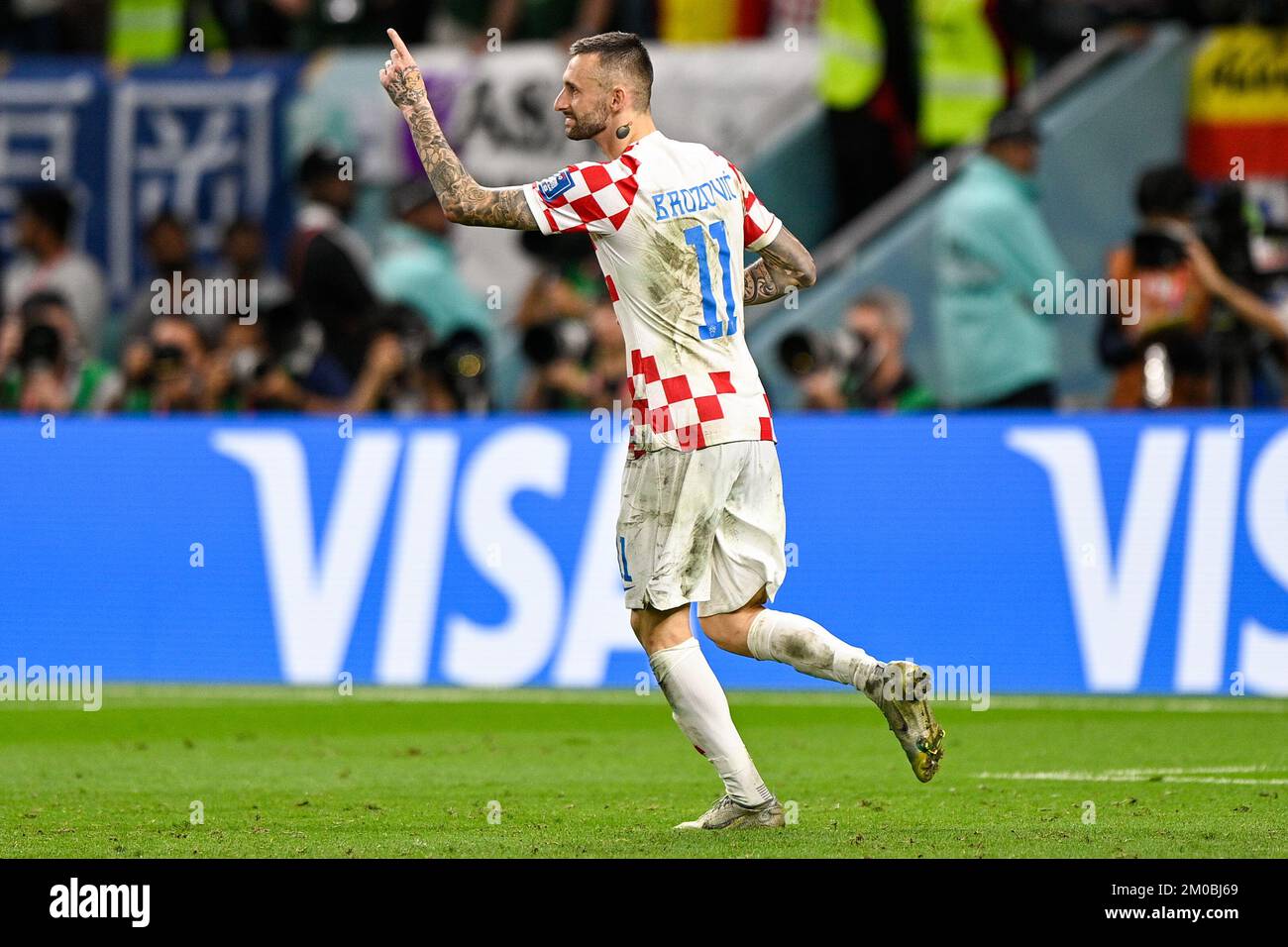 AL WAKRAH, QATAR - DECEMBER 5: Marcelo Brozovic of Croatia reacts during the Round of 16 - FIFA World Cup Qatar 2022 match between Japan and Croatia at the Al Janoub Stadium on December 5, 2022 in Al Wakrah, Qatar (Photo by Pablo Morano/BSR Agency) Stock Photo