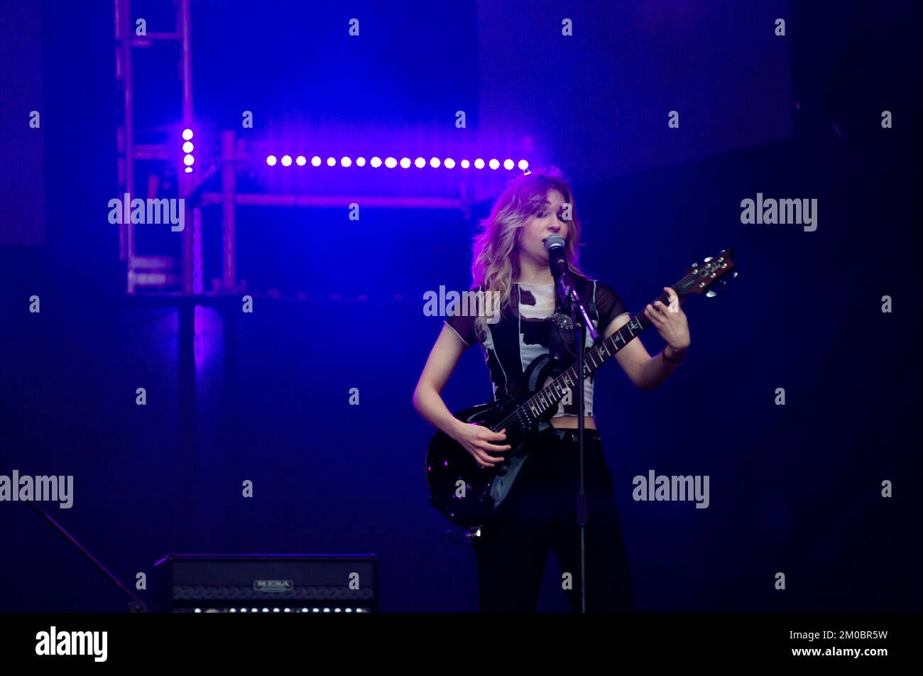 Bogota, Colombia. 04th Dec, 2022. Mexican band The Warning performs