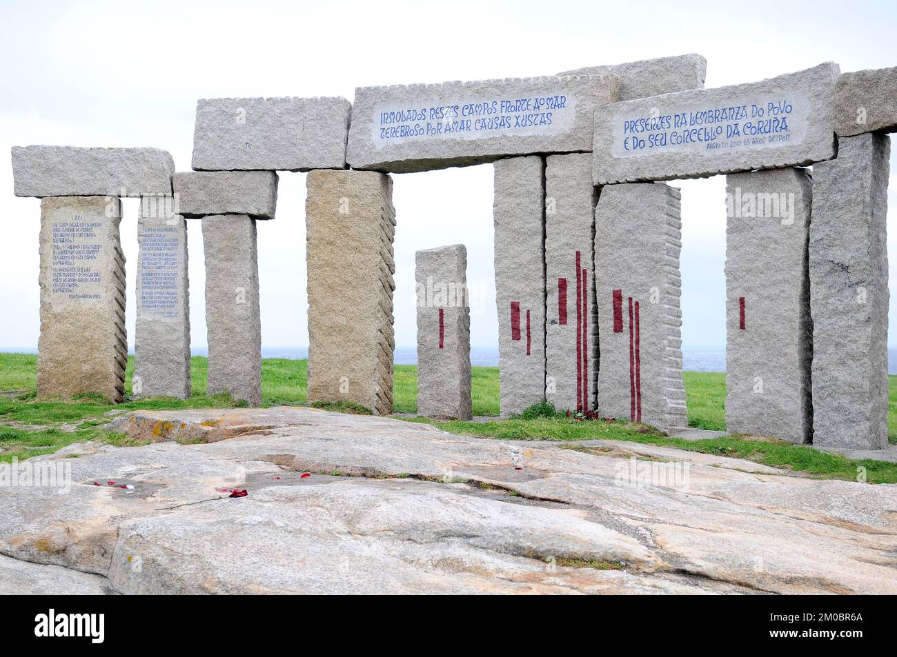 Menhir Monuments by Manolo Paz in A Coruña (Credit: Julen Pascual Gonzalez) Stock Photo