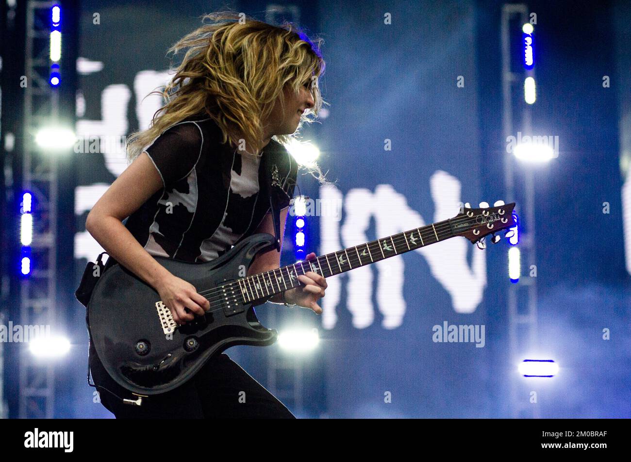 Bogota, Colombia. 04th Dec, 2022. Mexican band The Warning performs