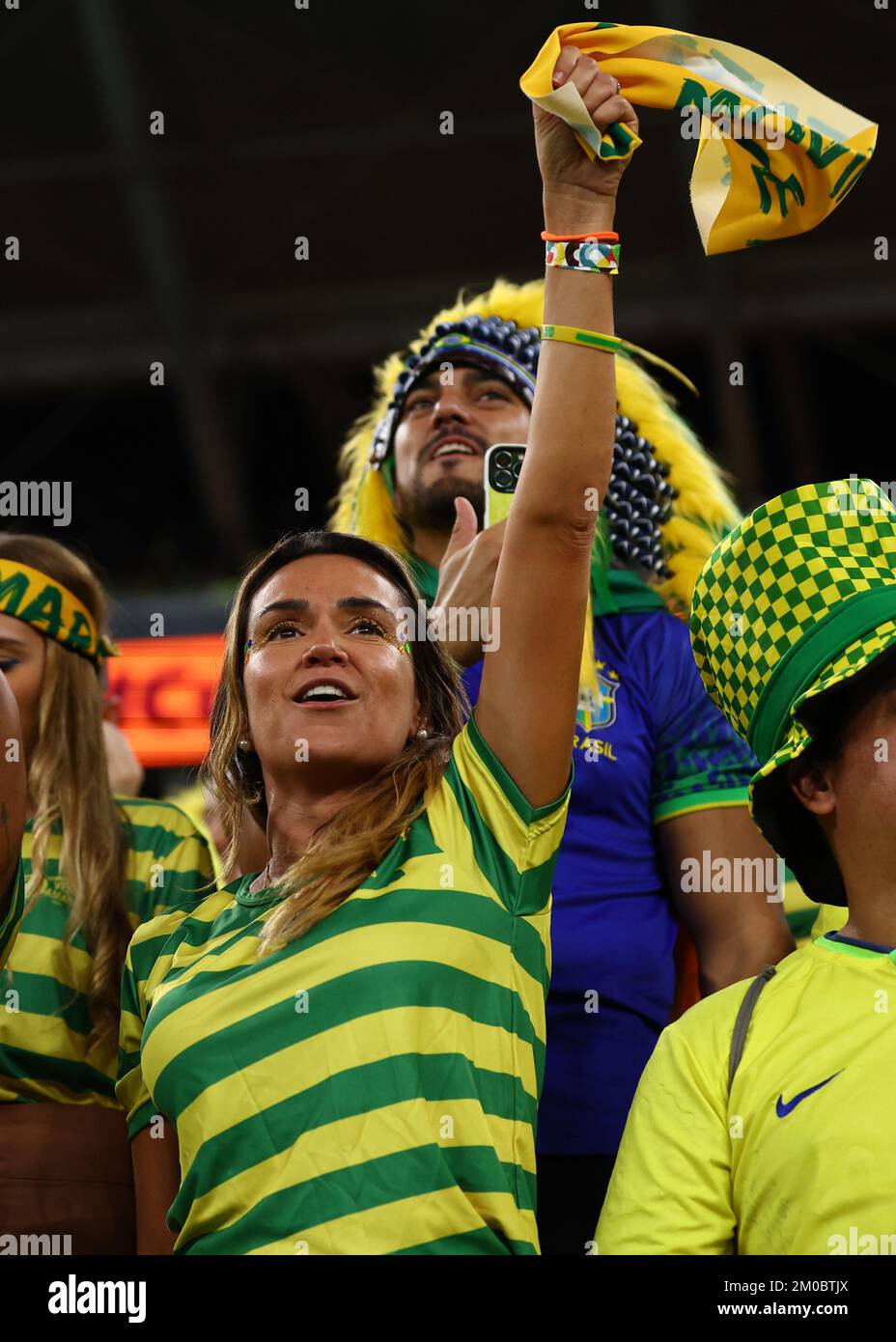 Doha, Qatar, 5th December 2022. Brazil fans before the FIFA World Cup 2022 match at Stadium 974, Doha. Picture credit should read: David Klein / Sportimage Stock Photo