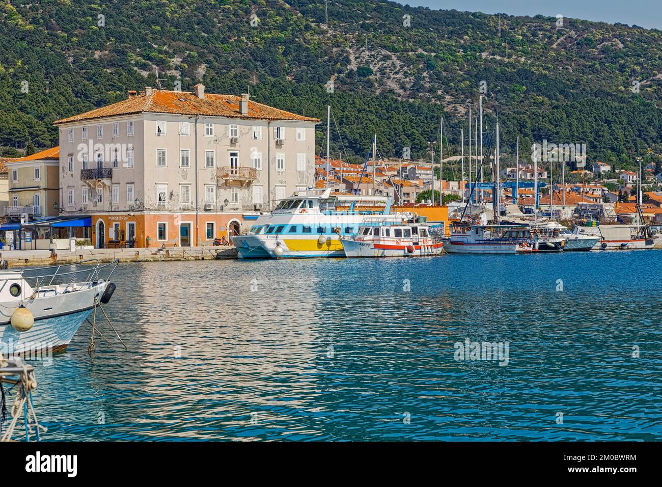 Cres old town port Croatia Stock Photo