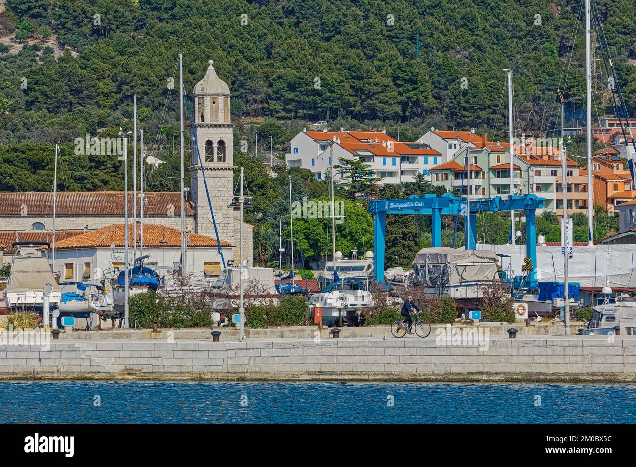 Cres old town port Croatia Stock Photo
