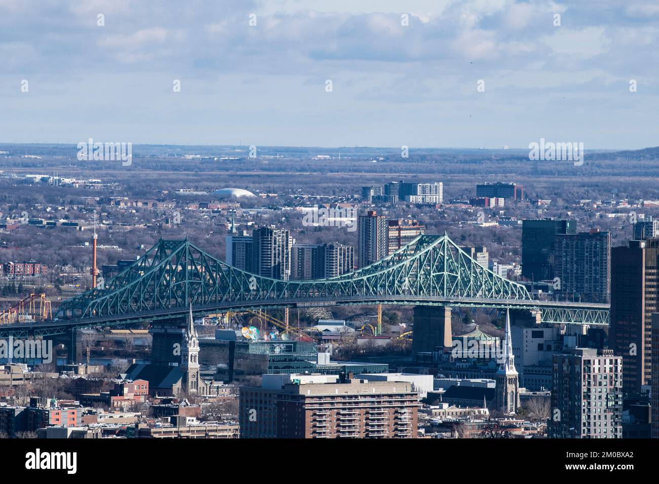 Jacques Cartier Bridge From Mont Royal Lookout In Montreal Quebec