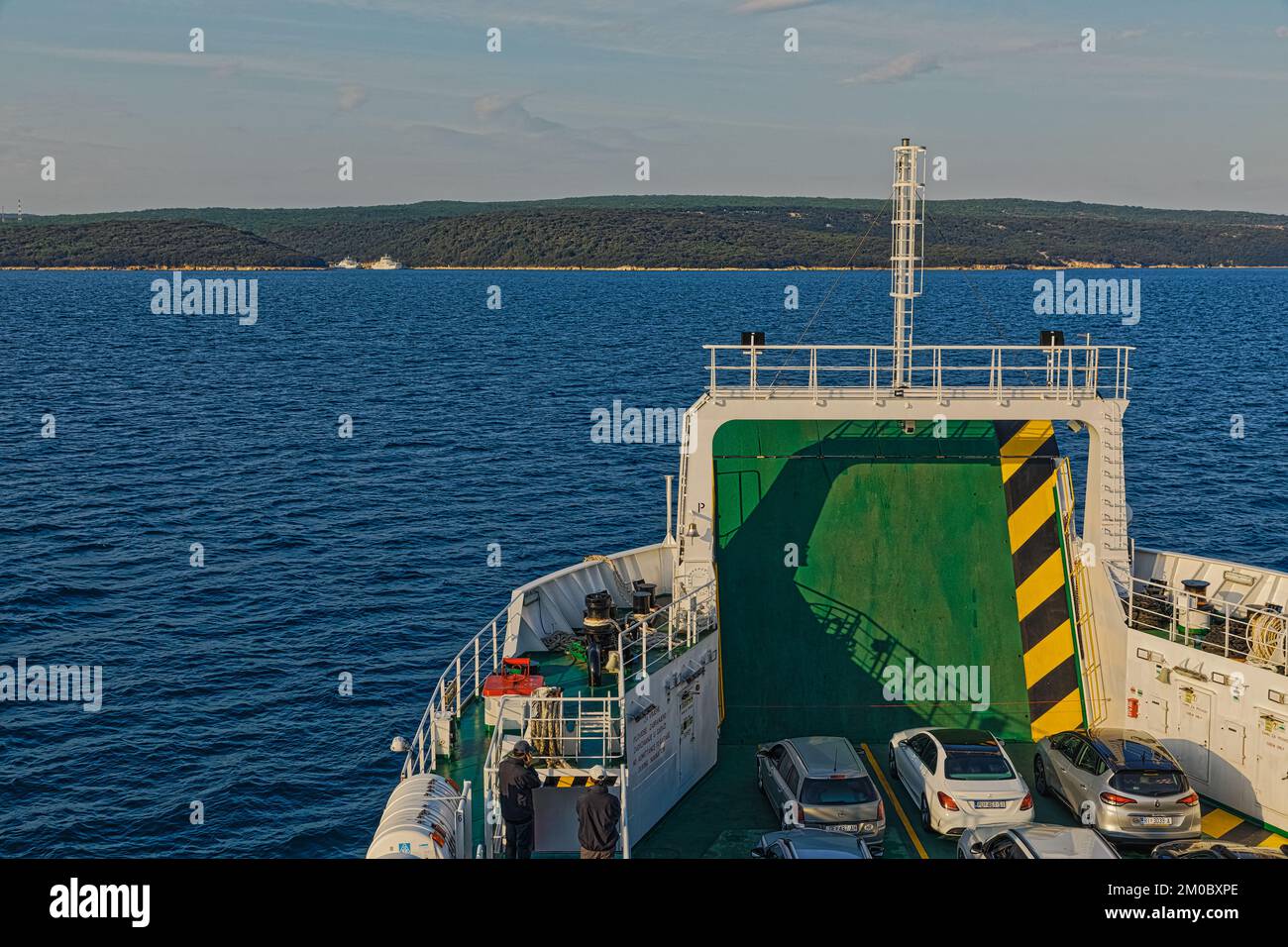 Boarding the ferry on Porozina port Stock Photo