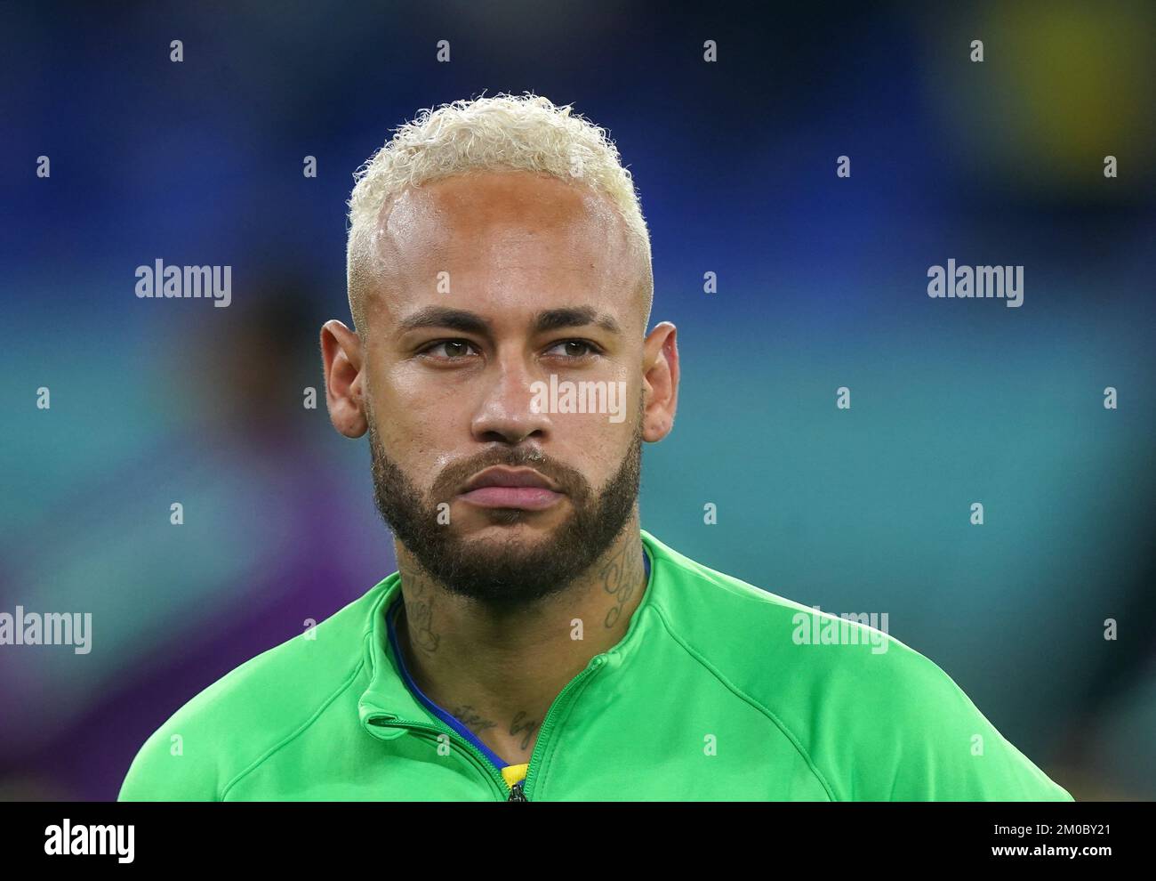 Brazil's Neymar ahead of the FIFA World Cup Round of Sixteen match at Stadium 974 in Doha, Qatar. Picture date: Monday December 5, 2022. Stock Photo
