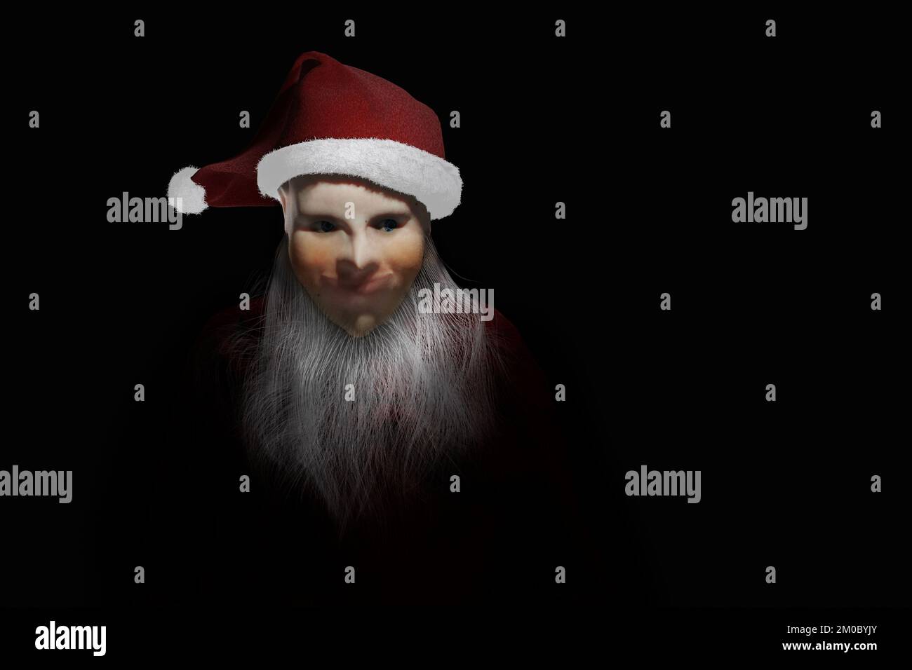 Santa Claus portrait isolated on black background Stock Photo - Alamy