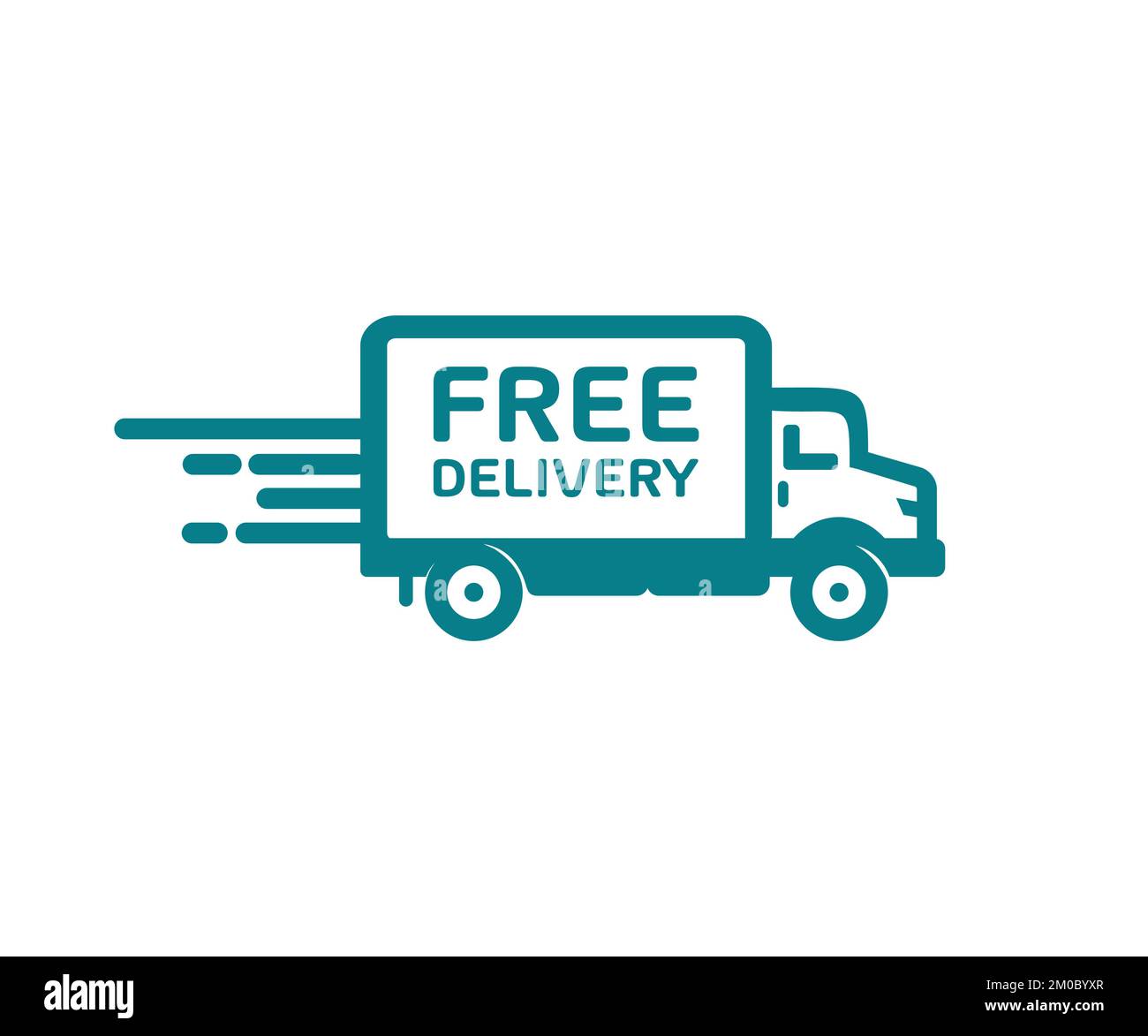 Fast moving shipping and free shipping delivery truck logo design. Logistics and wholesale concept. Fast time delivery order. Quick shipping delivery. Stock Vector