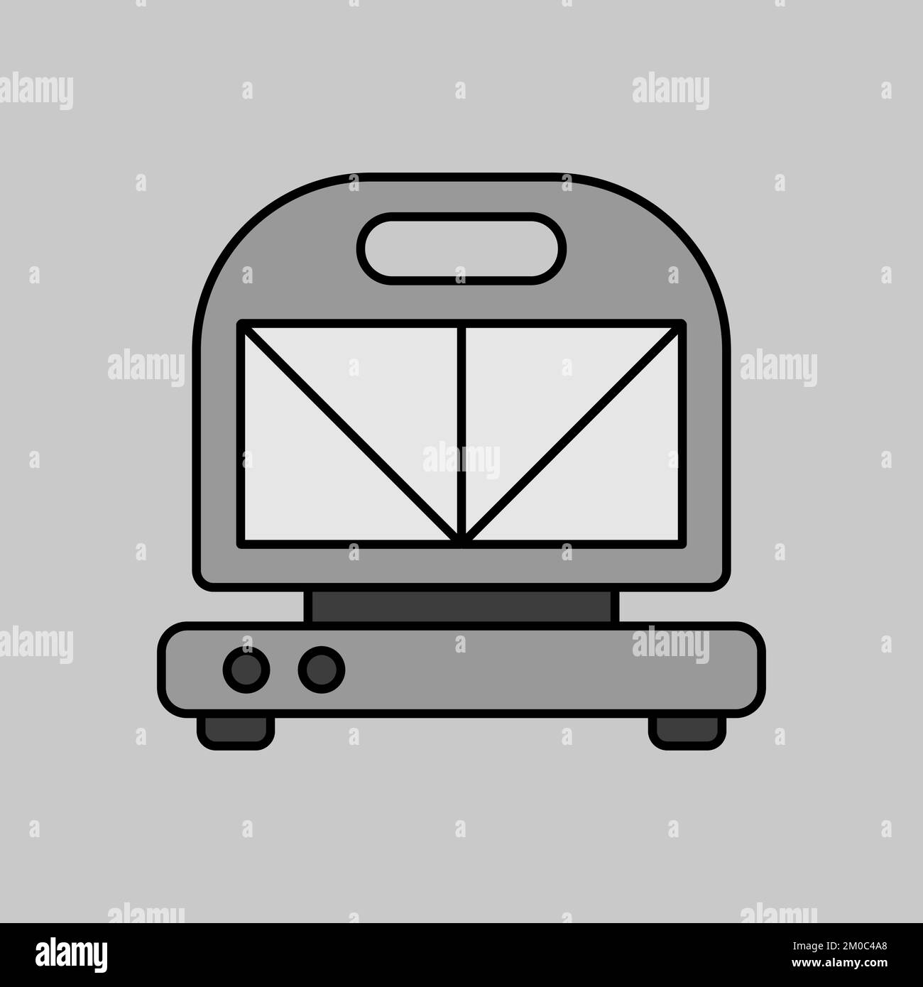 Kitchen sandwich maker vector grayscale icon. Electric kitchen