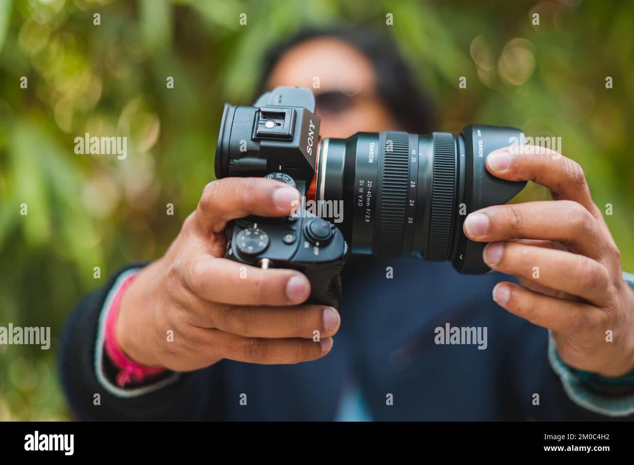Top view of sony a7iii with lens on , fullframe camera Stock Photo Alamy