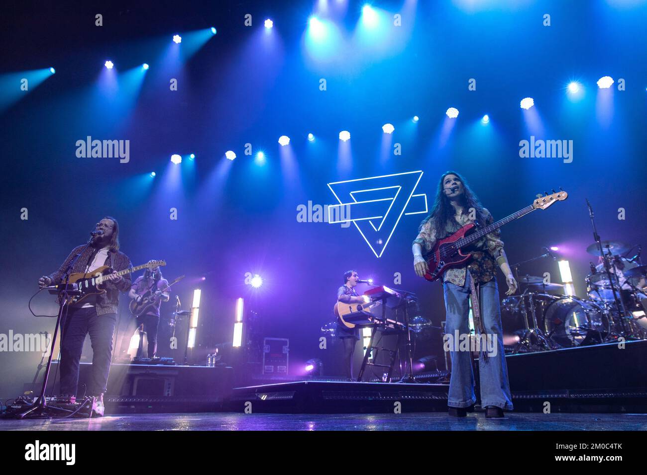 Madison, USA. 04th Dec, 2022. Darrick 'Bozzy' Keller, Ethan Goodpaster, Ela Melo and Charlie Holt of Rainbow Kitten Surprise at The Sylvee on December 4, 2022, in Madison, Wisconsin (Photo by Daniel DeSlover/Sipa USA) Credit: Sipa USA/Alamy Live News Stock Photo