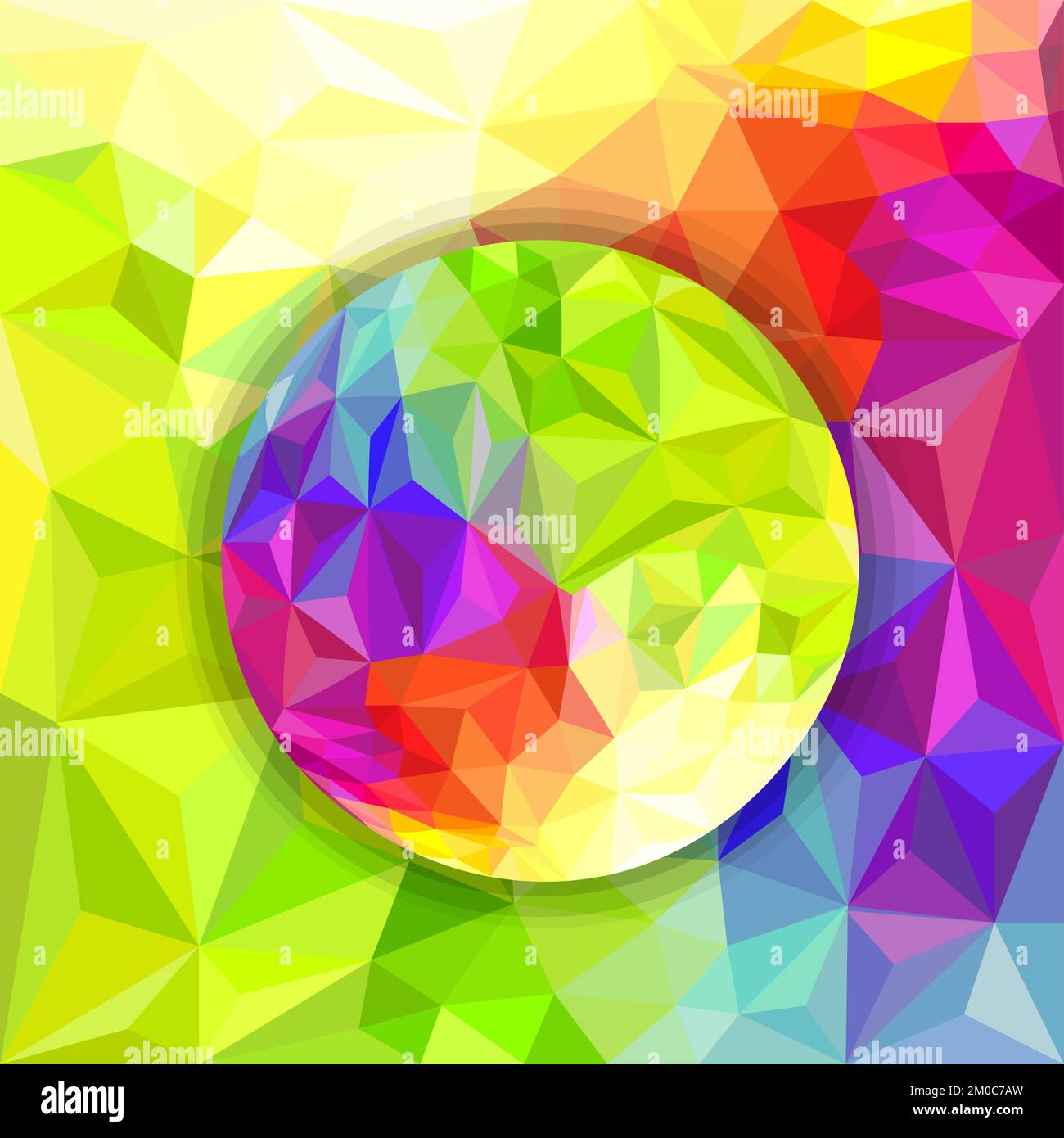 Colored ball from triangles. Vector illustration, colorful ball Stock Vector
