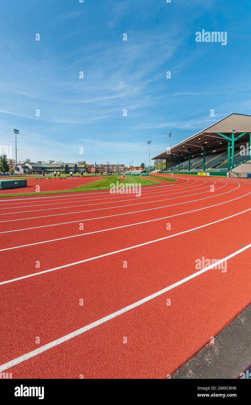 University of Oregon track and field stadium, Hayward Field, in Eugene