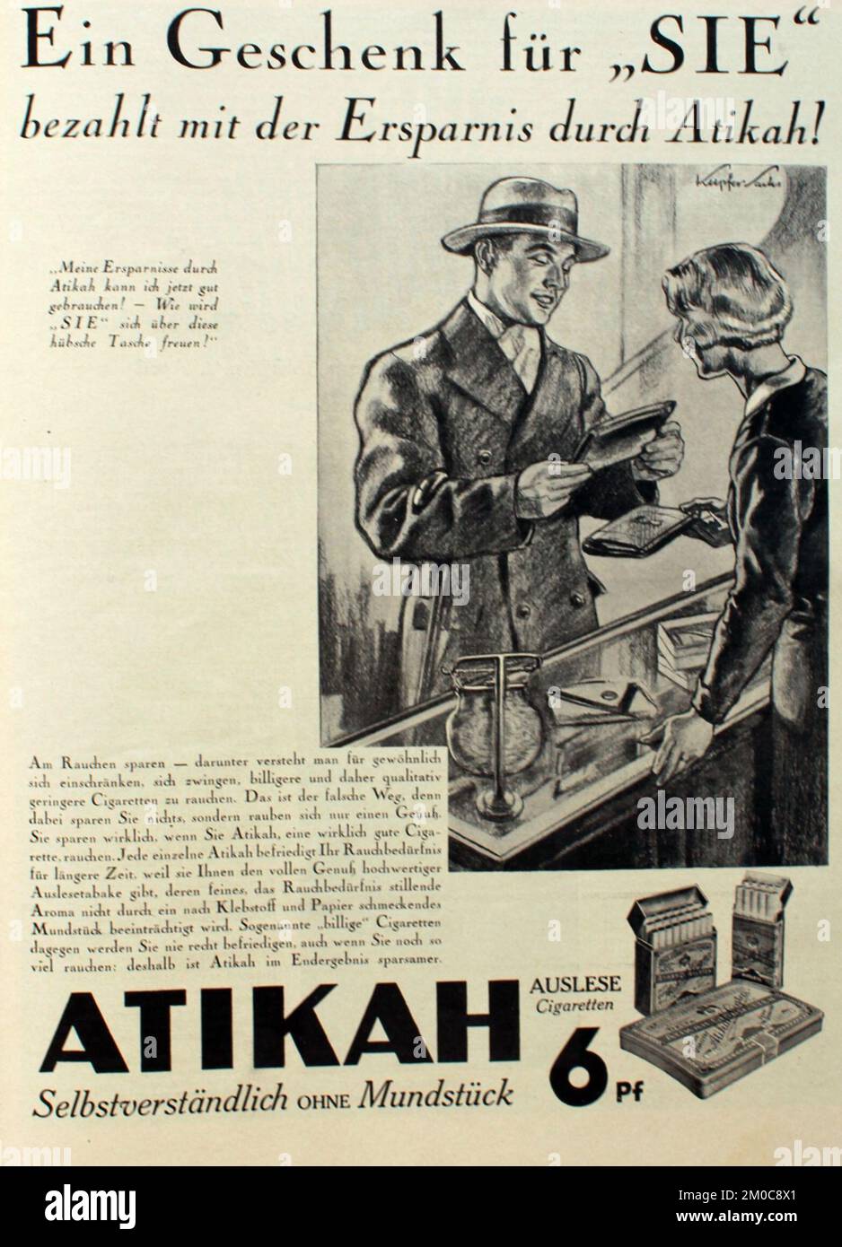 Anzeige der Reemtsa Zigarettenfabrik Altona aus dem Jahr 1932 für