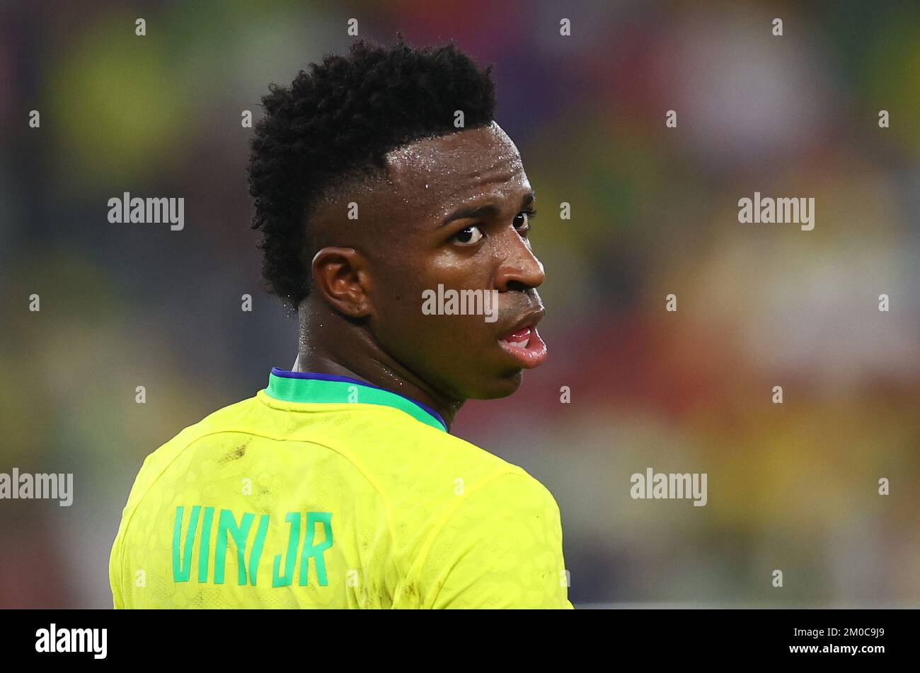 Doha, Qatar, 5th December 2022.   Vinicius Junior of Brazil during the FIFA World Cup 2022 match at Stadium 974, Doha. Picture credit should read: David Klein / Sportimage Stock Photo