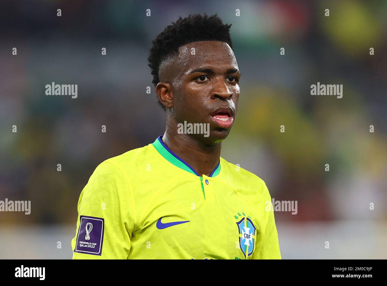 Doha, Qatar, 5th December 2022.  Vinicius Junior of Brazil  during the FIFA World Cup 2022 match at Stadium 974, Doha. Picture credit should read: David Klein / Sportimage Stock Photo